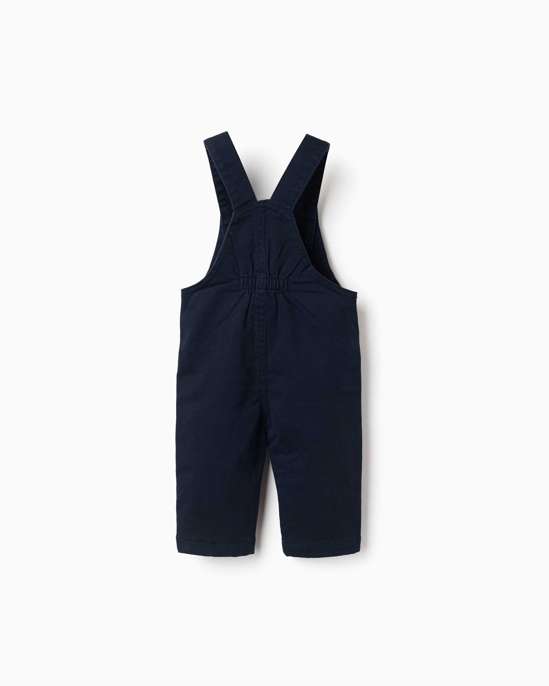 Mono de bebé niño de sarga y con tirantes ajustables - Zippy - Azul marino Azul marino-3