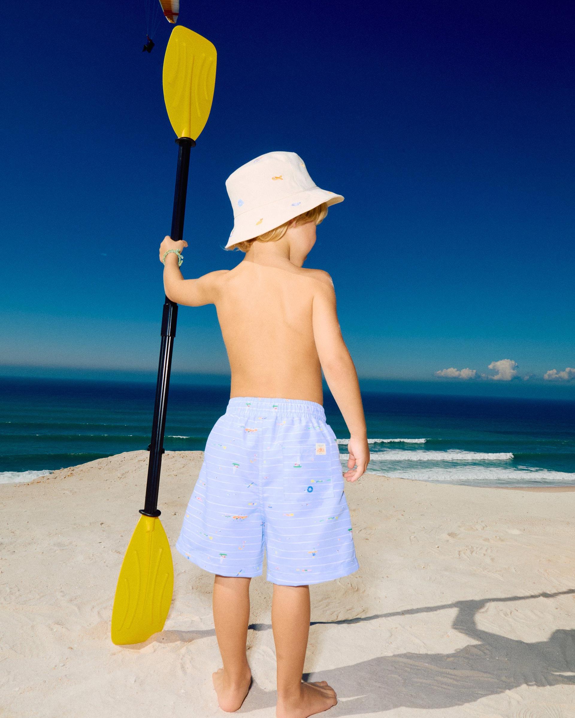 Imagen 0 de Bañador de niño con estampado y cordón Azul claro