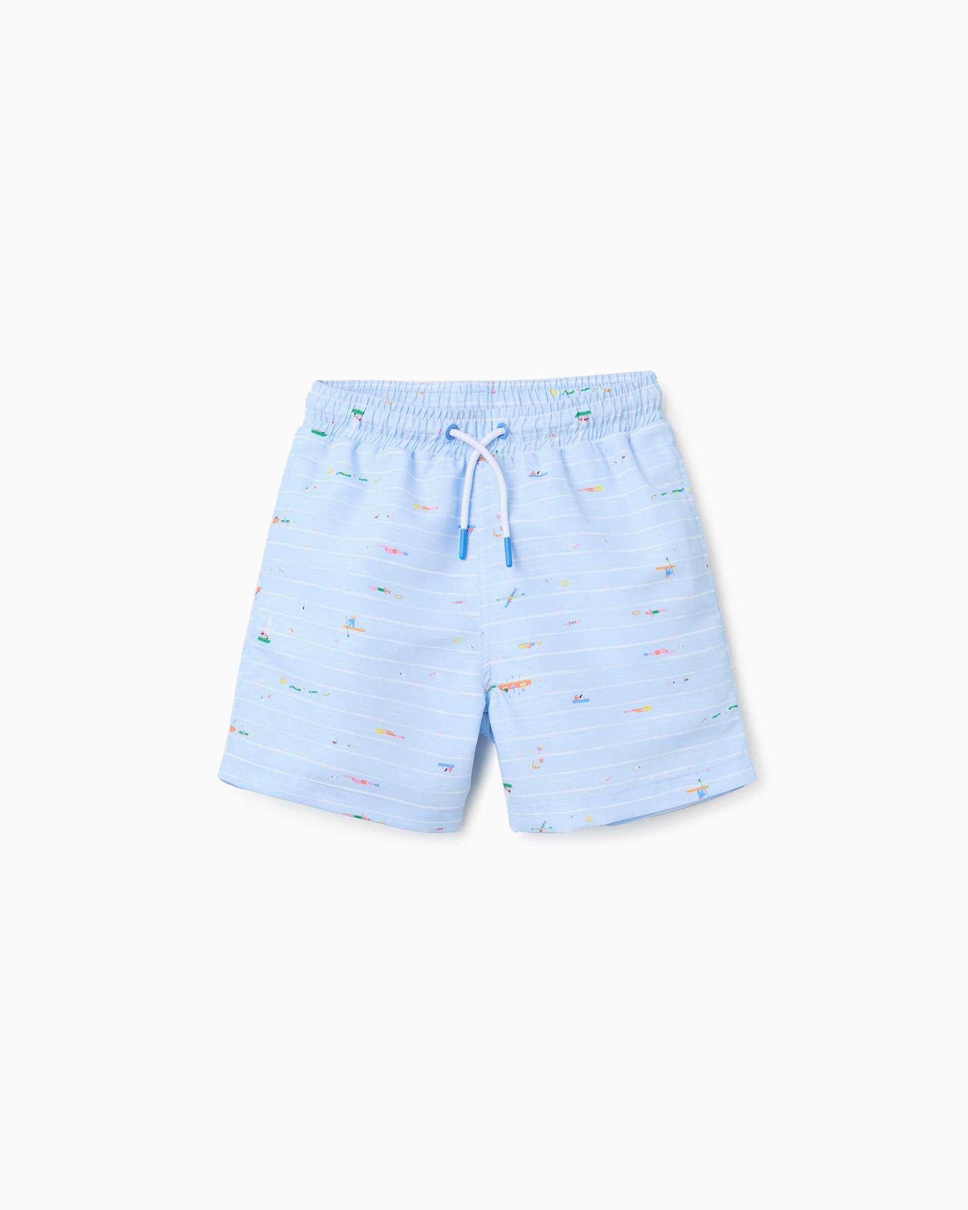 Bañador de niño con estampado y cordón - Zippy - Azul claro Azul claro-3