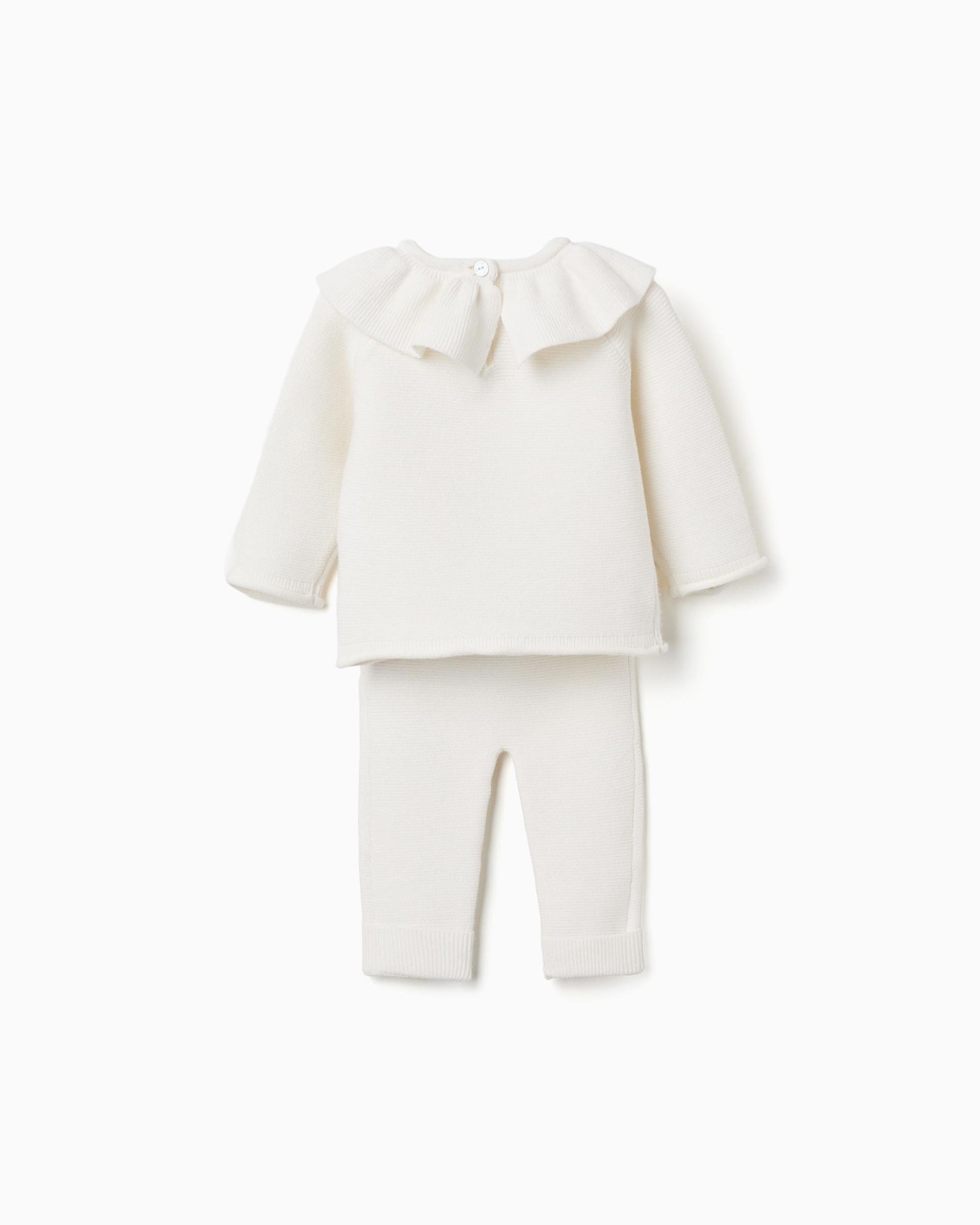 Conjunto de bebé niña de punto y con volantes - Zippy - Blanco Blanco-3