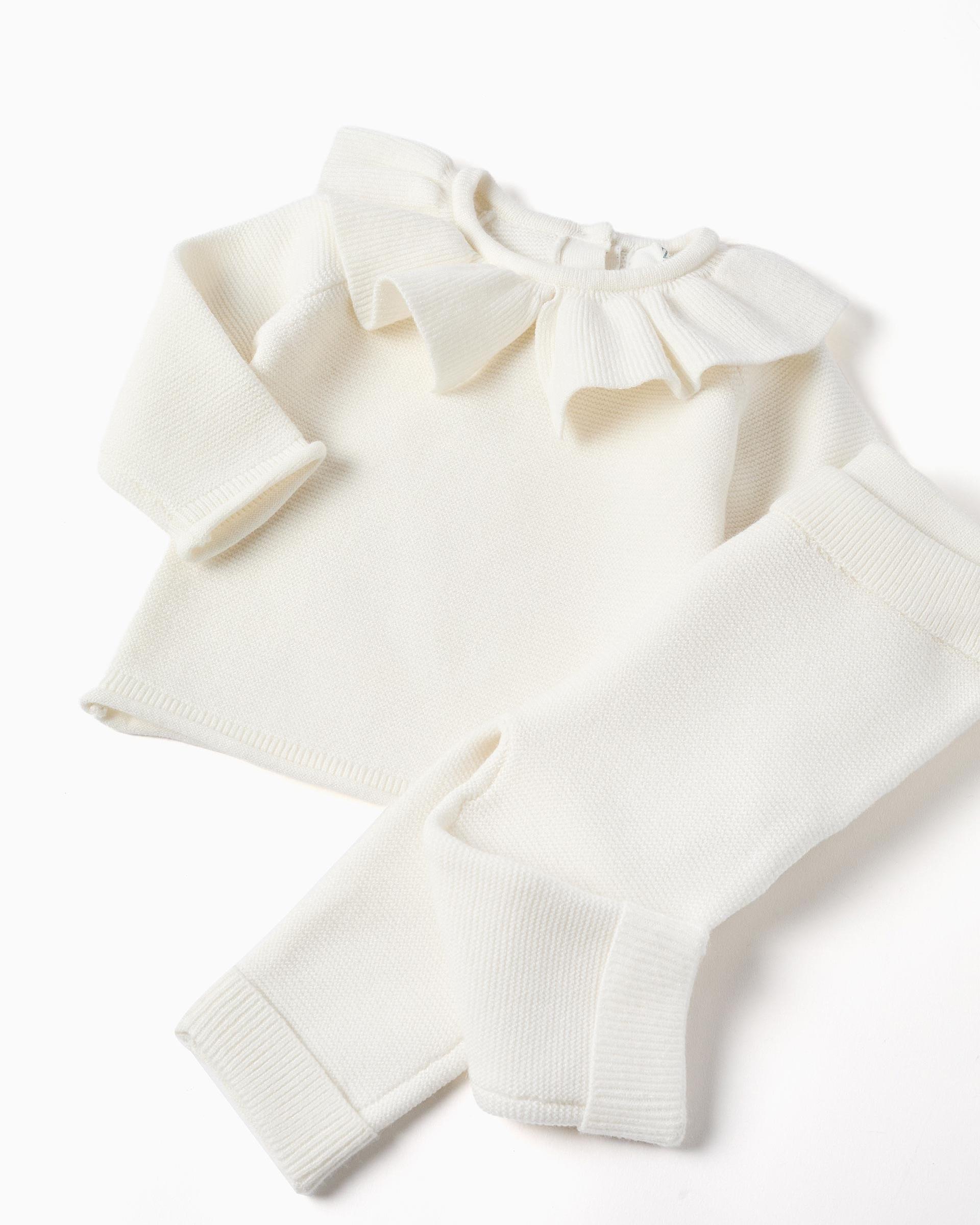 Conjunto de bebé niña de punto y con volantes - Zippy - Blanco Blanco-4