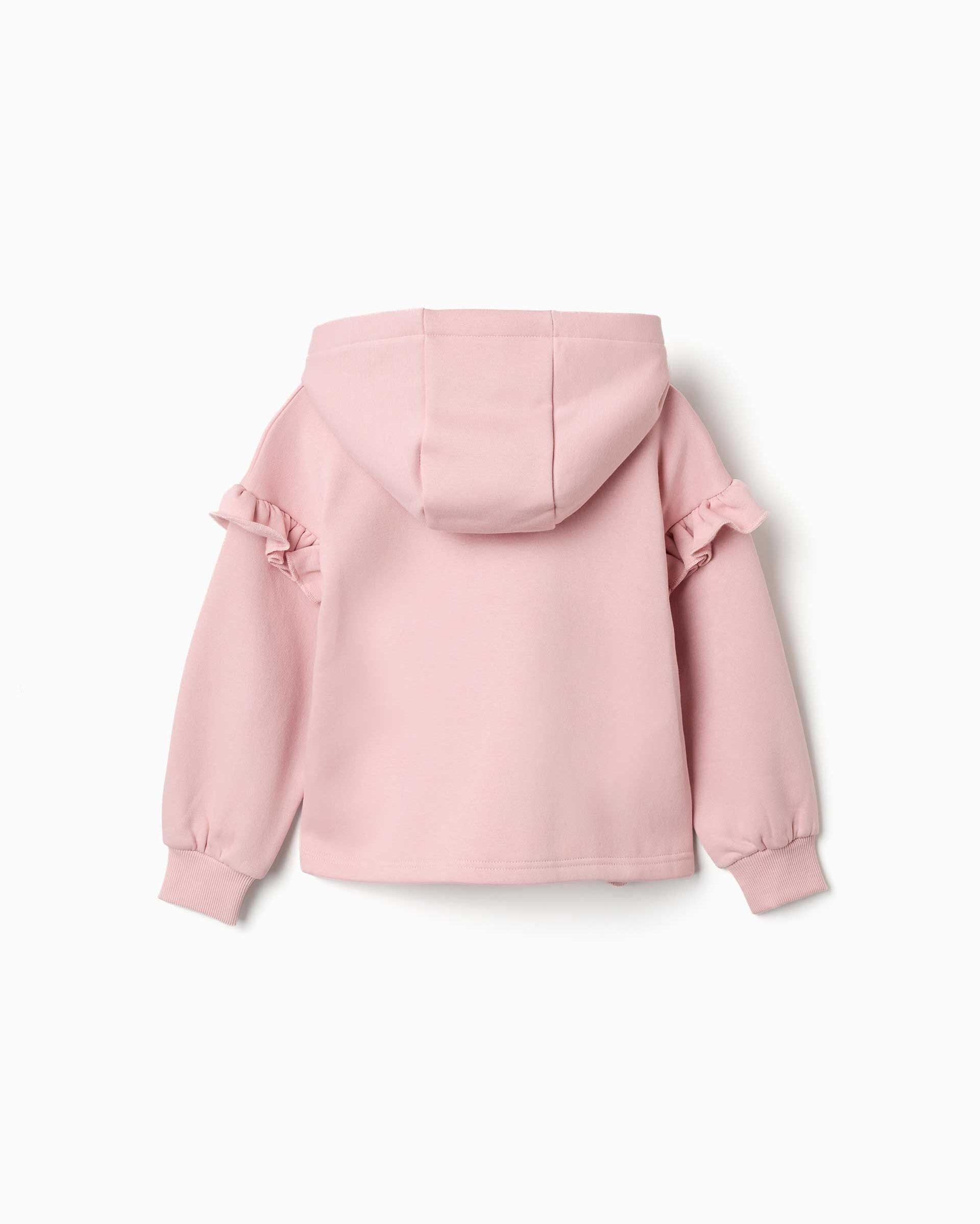 Sudadera de niña perchado y con capucha - Zippy - Rosa Rosa-3