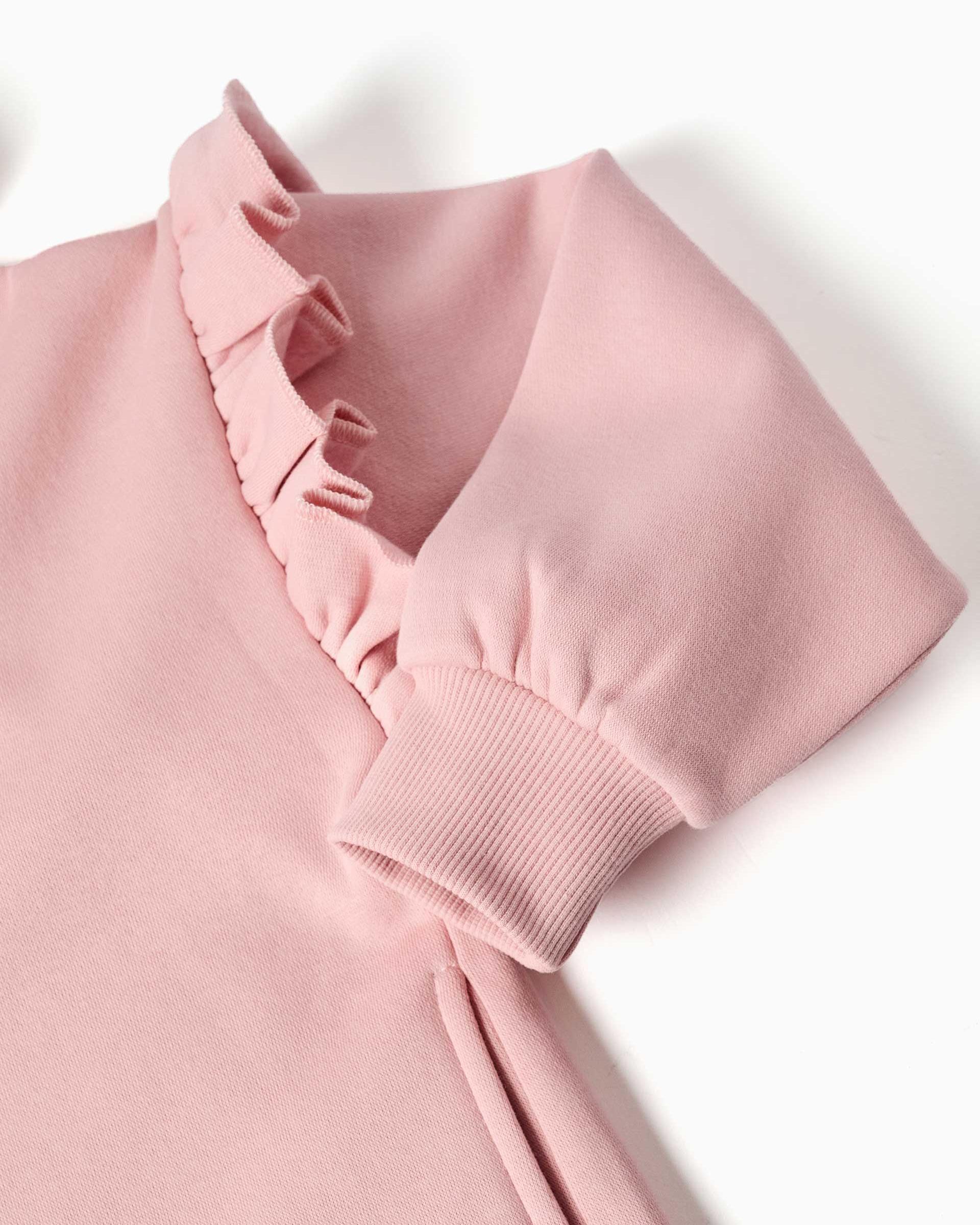 Sudadera de niña perchado y con capucha - Zippy - Rosa Rosa-4