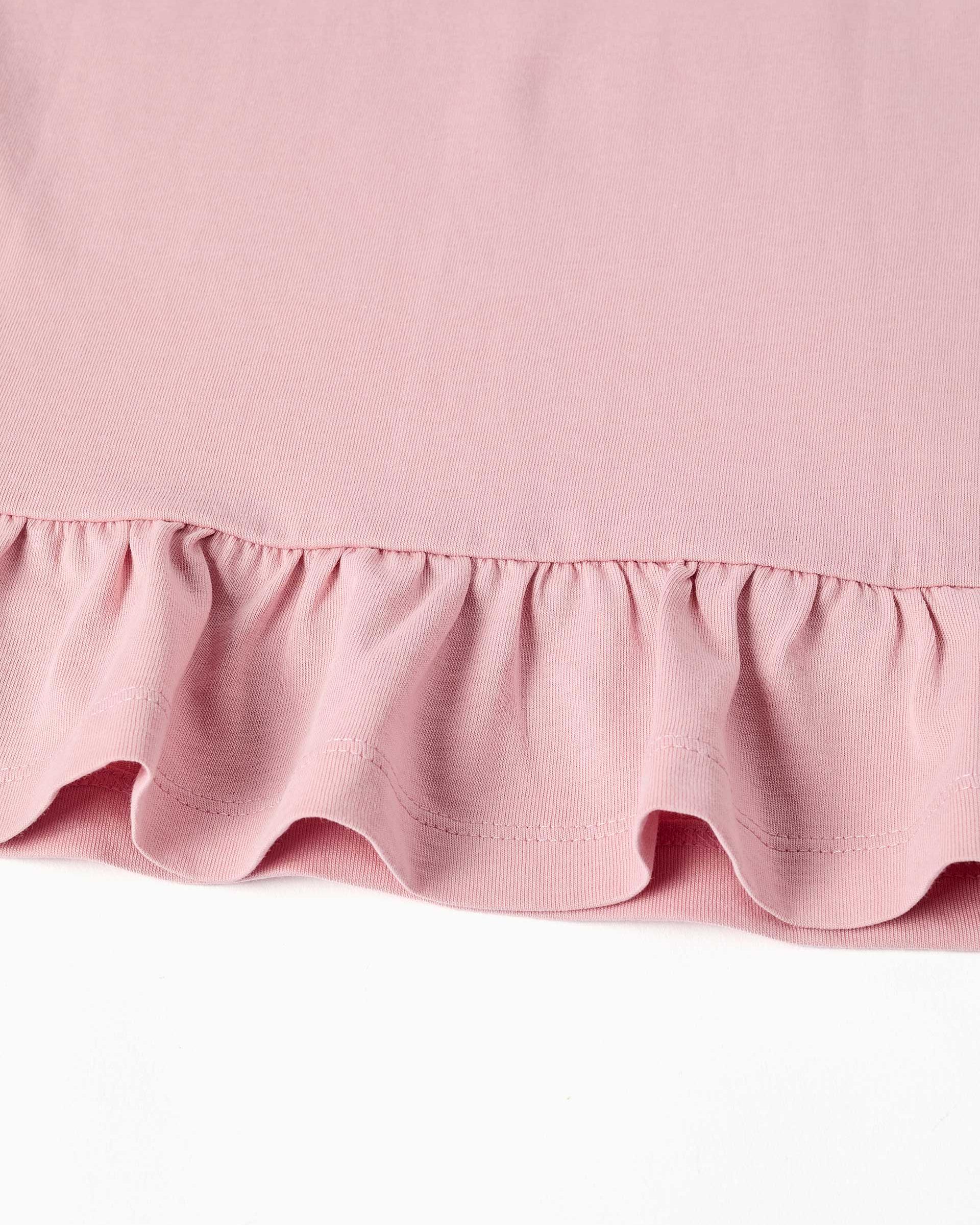 Camiseta de niña 100% algodón y con estampado floral - Zippy - Rosa Rosa-4