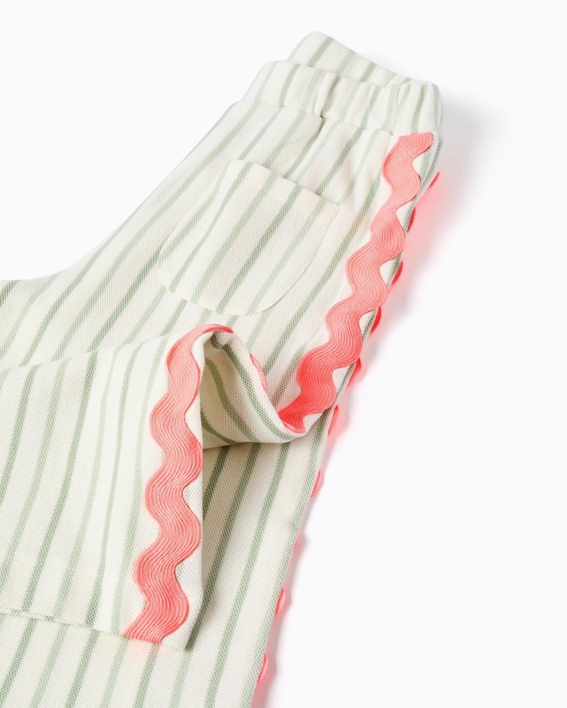 Pantalón de bebé niña 100% algodón y a rayas - Zippy - Beige Beige-4