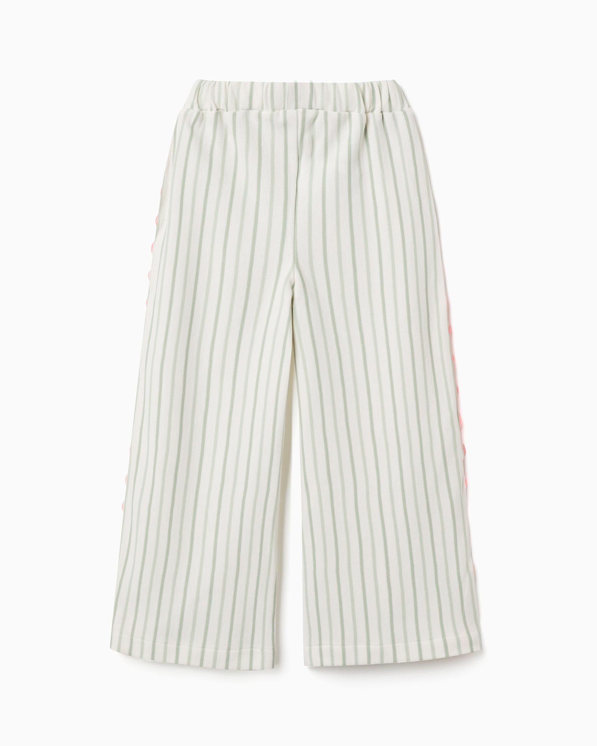 Pantalón de niña 100% algodón y a rayas - Zippy - Beige Beige-2