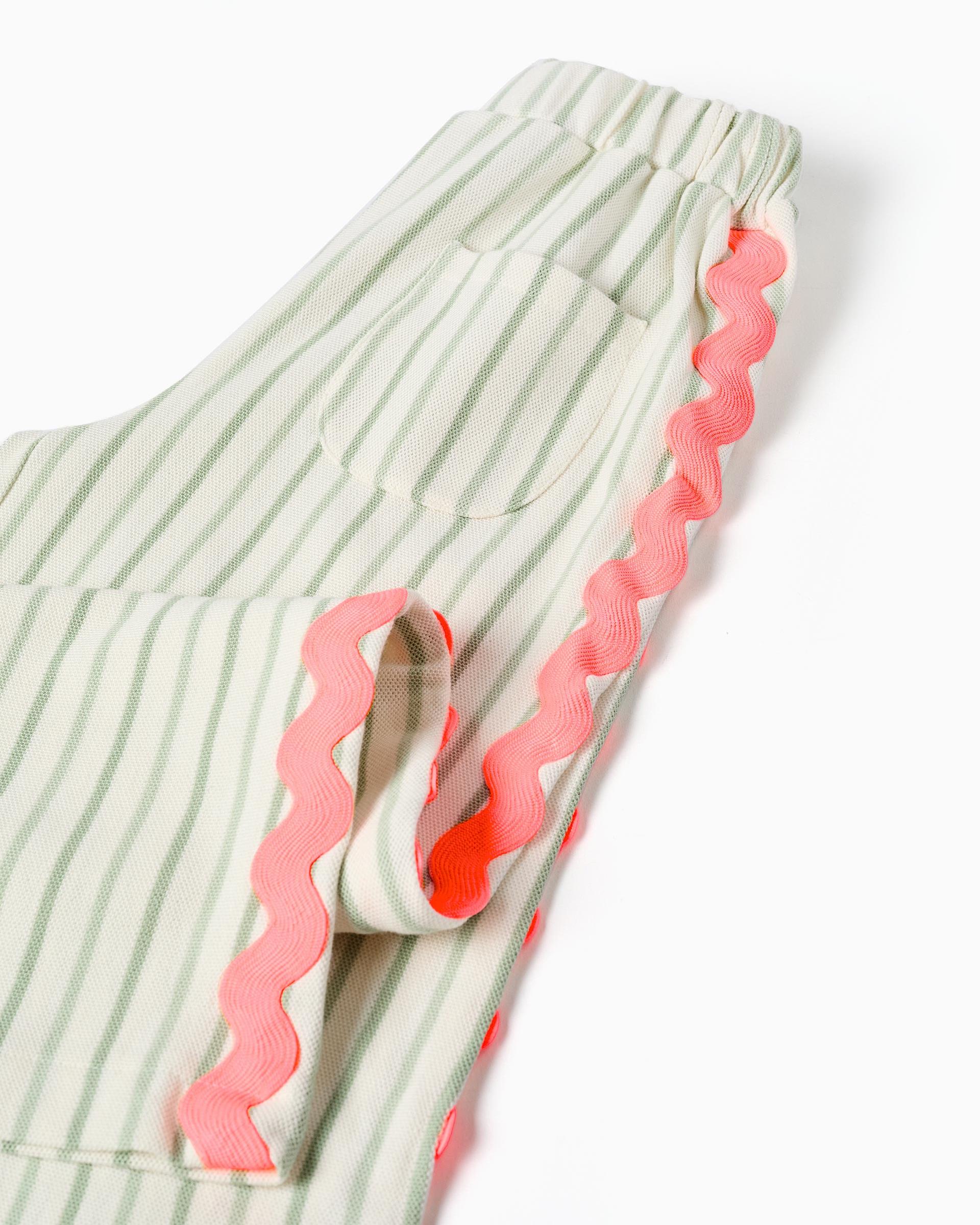 Pantalón de niña 100% algodón y a rayas - Zippy - Beige Beige-5