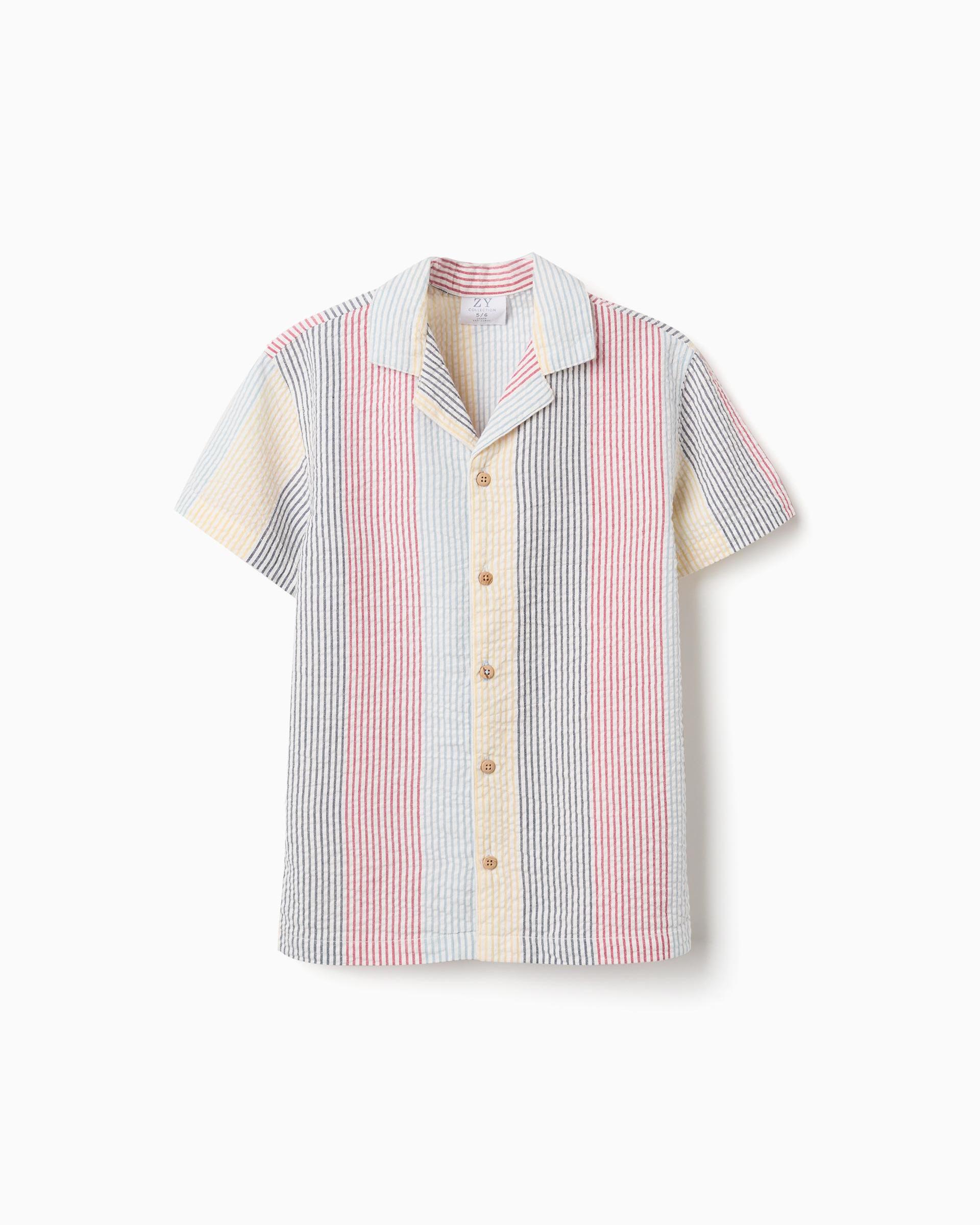 Camisa de niño 100% algodón y a rayas - Zippy - Rojo Rojo-3