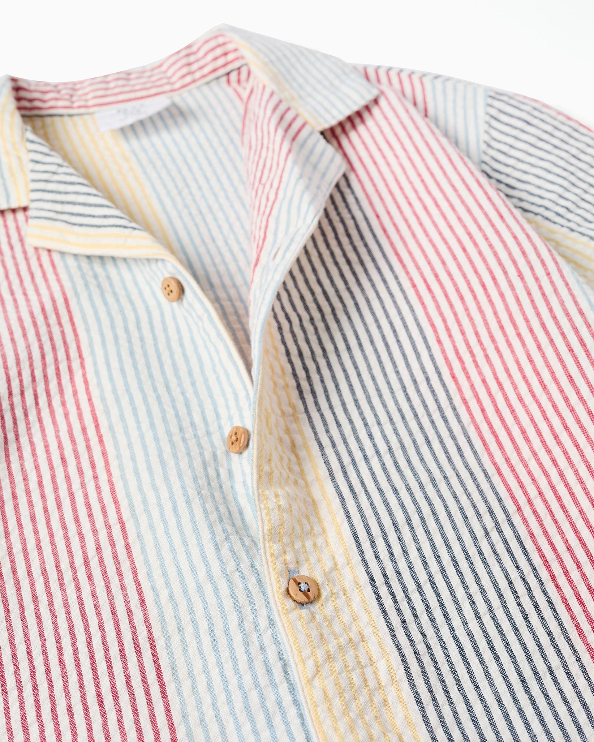 Camisa de niño 100% algodón y a rayas - Zippy - Rojo Rojo-4