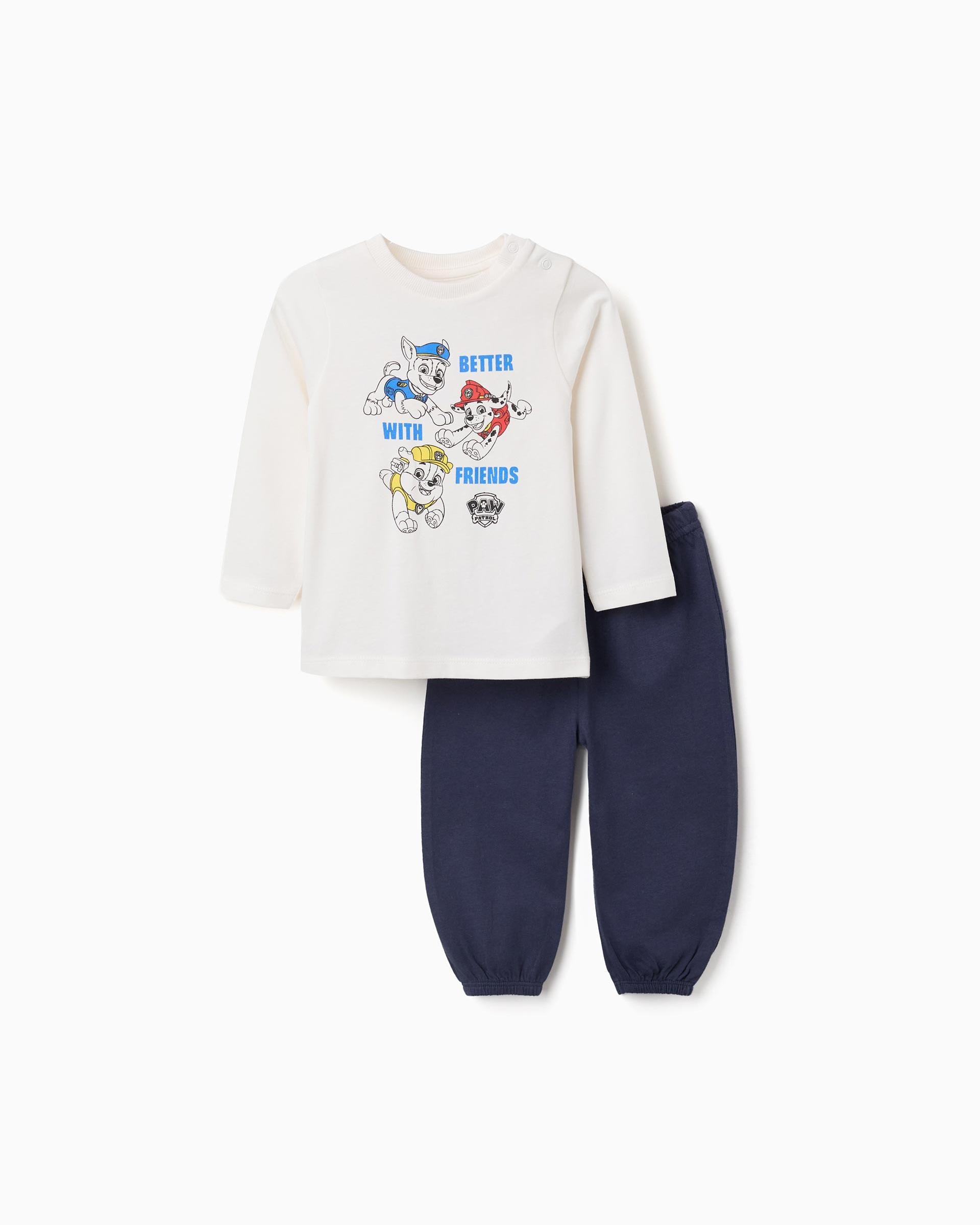 Imagen 0 de Pijama de bebé niño 100% algodón y con estampado patrulla canina Blanco