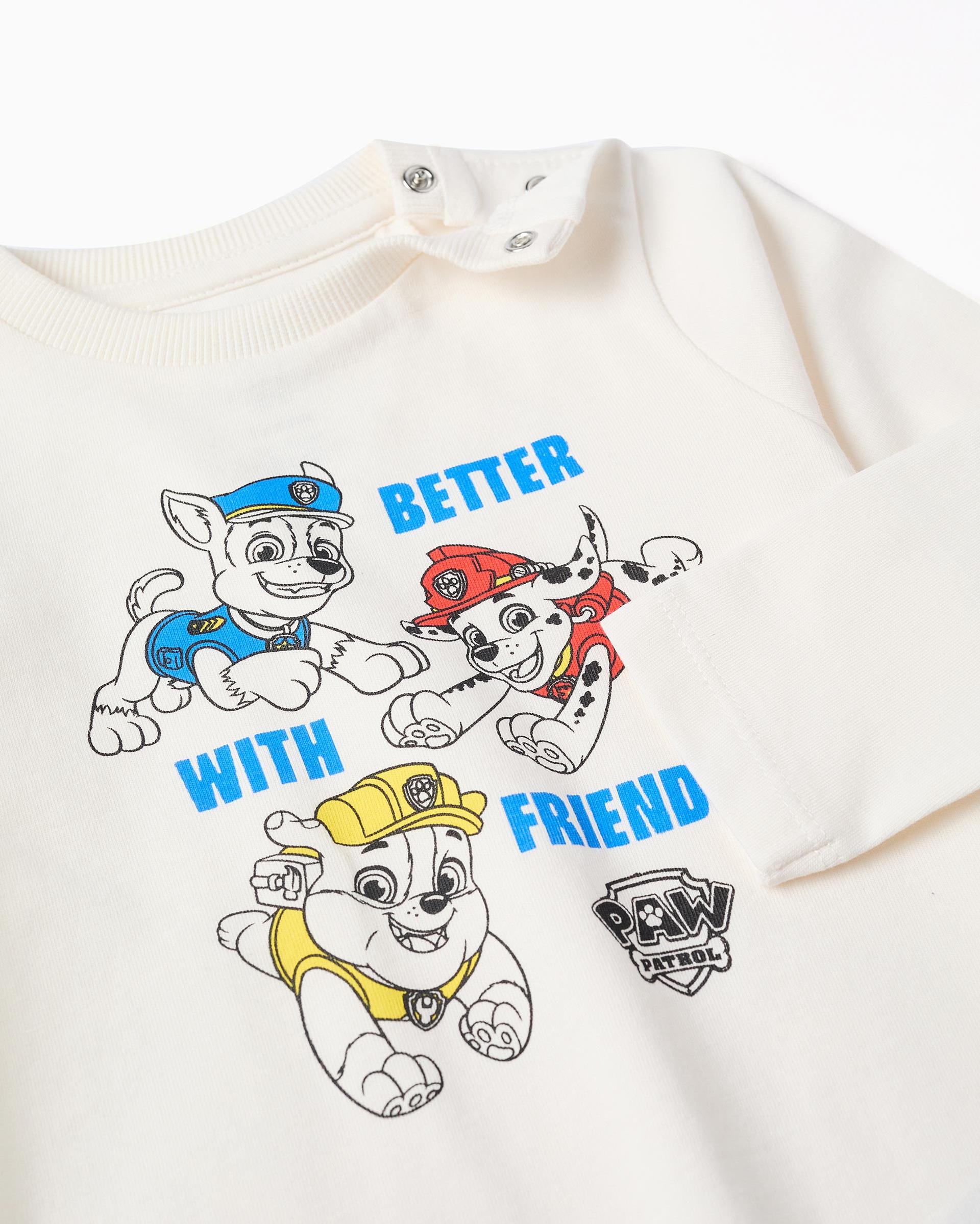 Pijama de bebé niño 100% algodón y con estampado patrulla canina - Zippy - Blanco Blanco-2