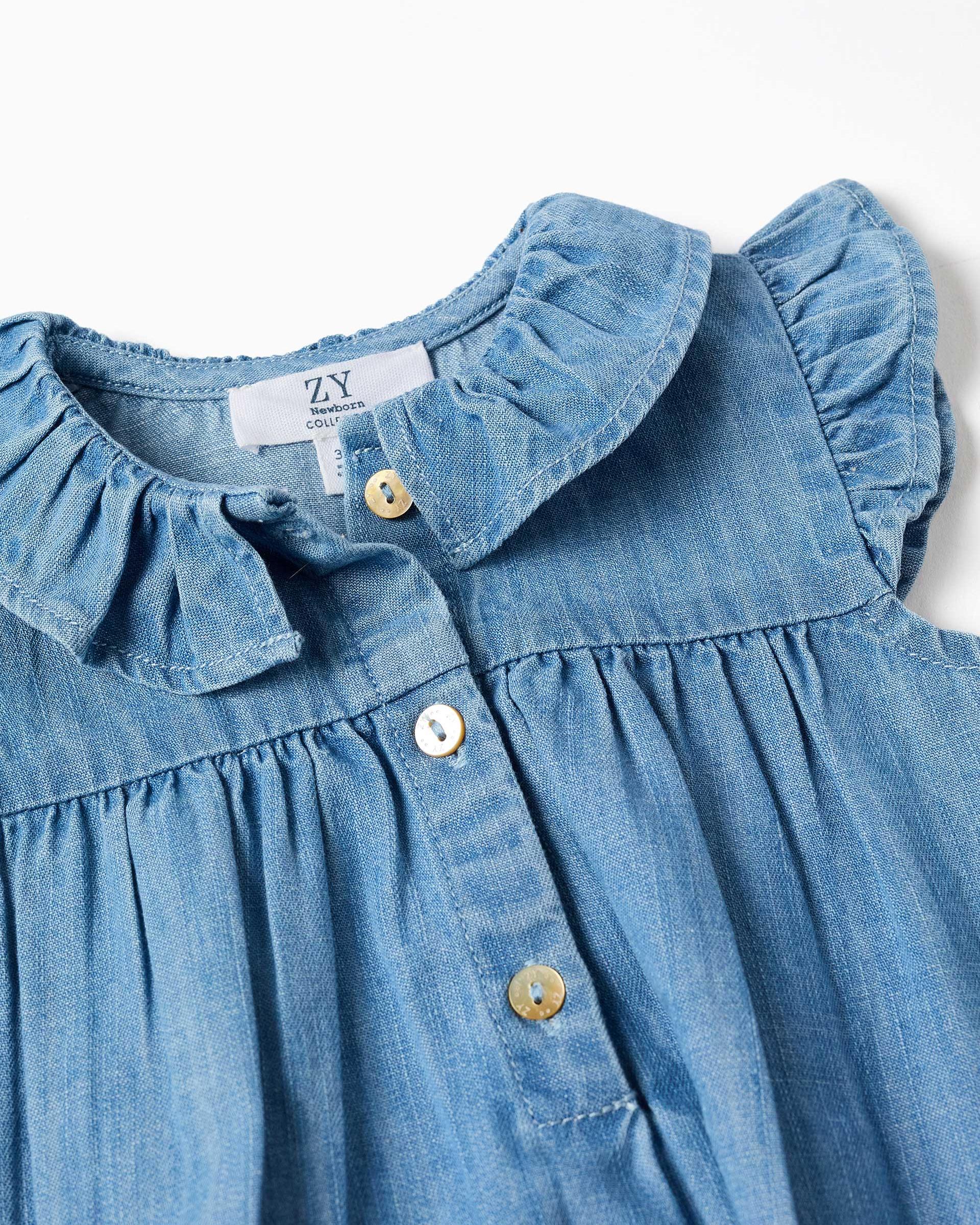 Imagen 2 de Ranita de bebé niña 100% algodón y con volantes - Zippy - Azul Azul