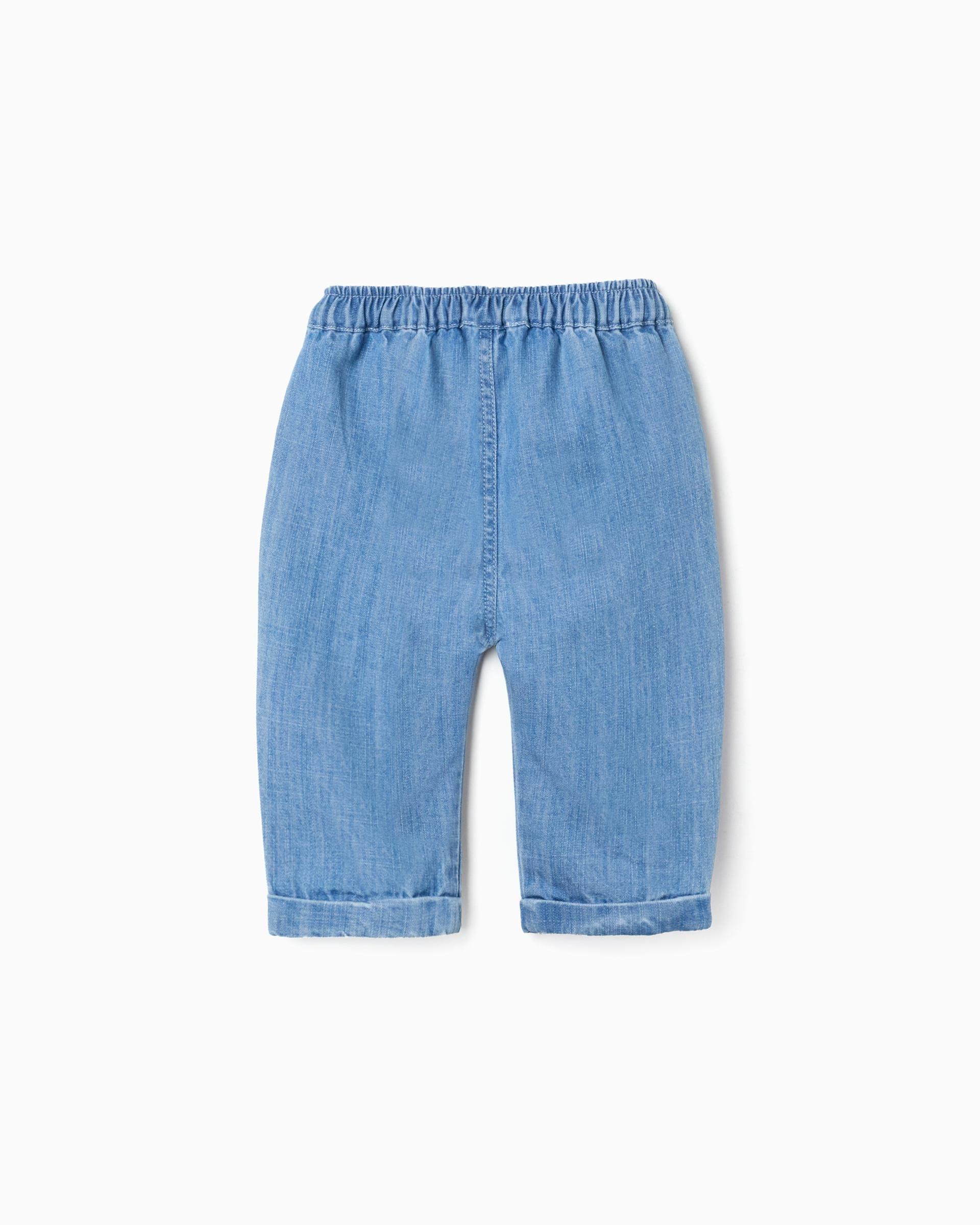 Vaqueros de bebé niño 100% algodón y con cintura elástica - Zippy - Azul Azul-3
