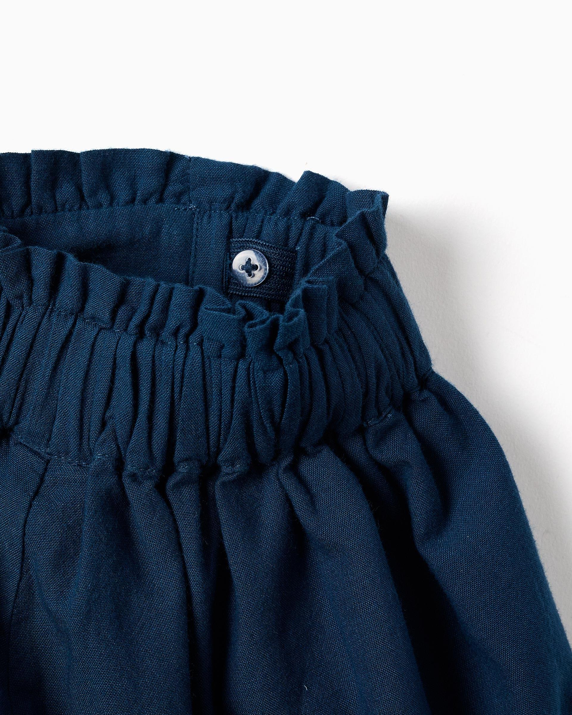 Pantalón corto de niña 100% algodón y con cintura elástica - Zippy - Azul Azul-2