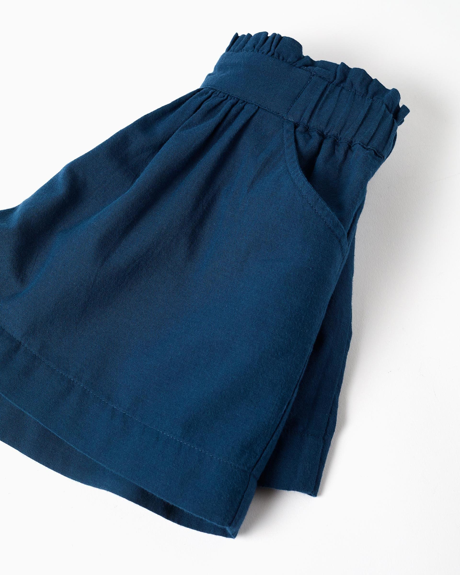 Pantalón corto de niña 100% algodón y con cintura elástica - Zippy - Azul Azul-4