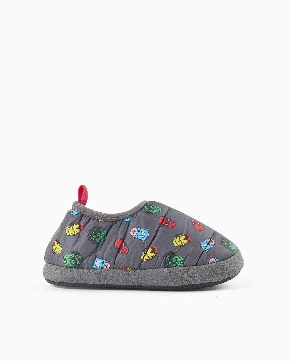 Imagen 0 de Zapatillas de casa cerradas de niño acolchadas y con estampado vengadores Gris oscuro