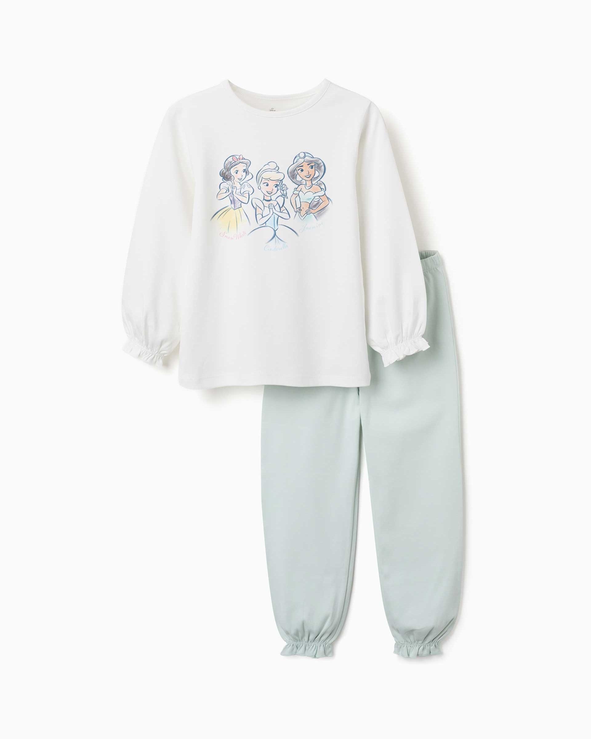 Imagen 1 de Pijama de niña 100% algodón y con estampado princesas disney Blanco
