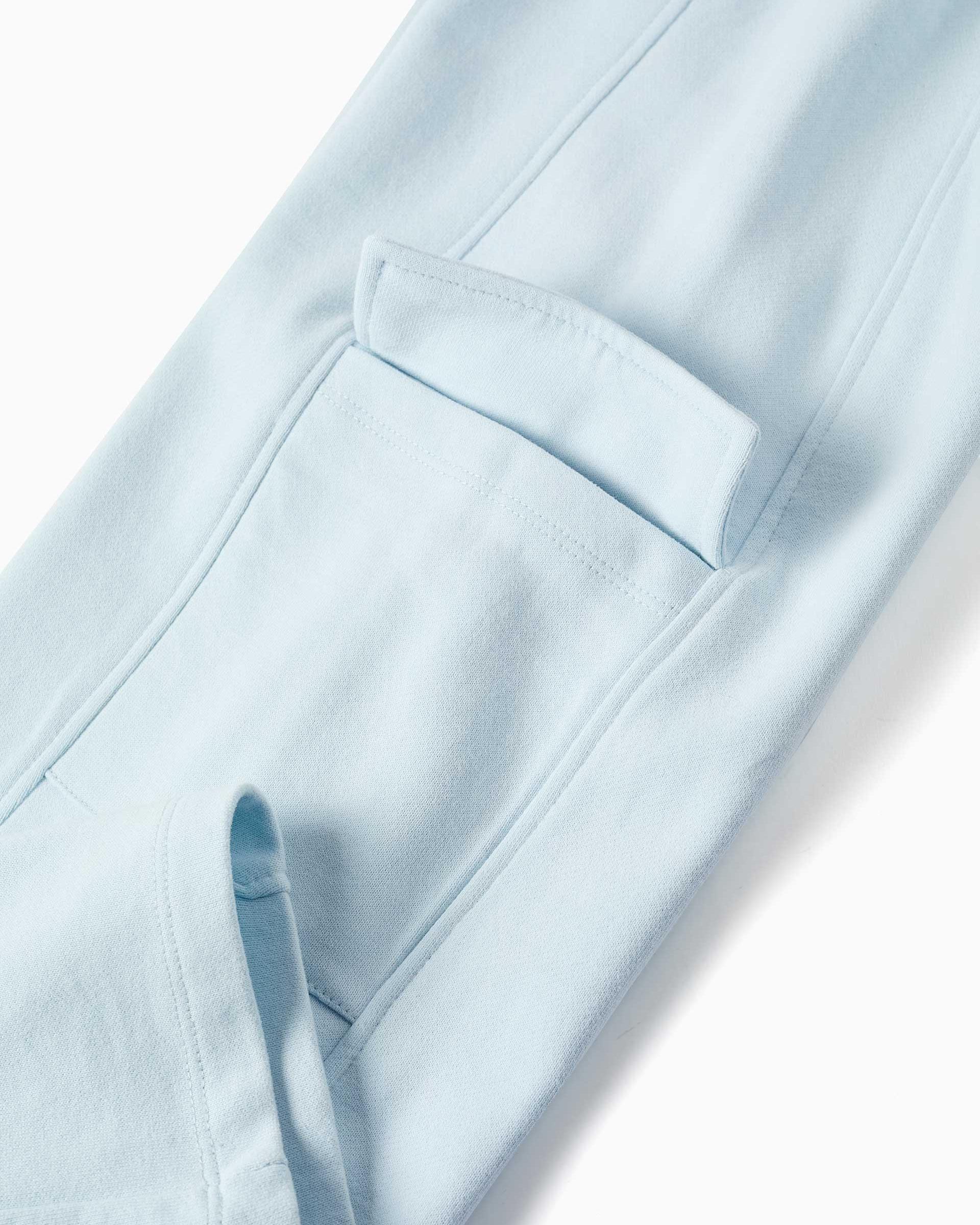 Pantálon de niña de pierna ancha y con bolsillos cargo - Zippy - Azul claro Azul claro-4