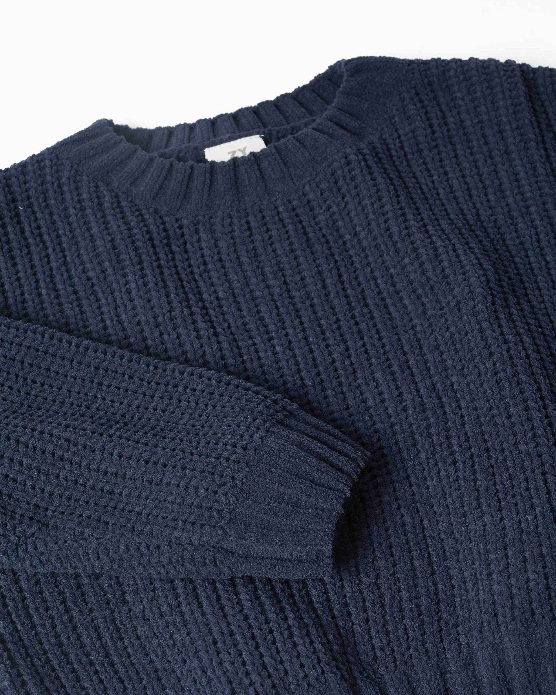 Jersey de niña de punto y con hombros caídos - Zippy - Azul marino Azul marino-2