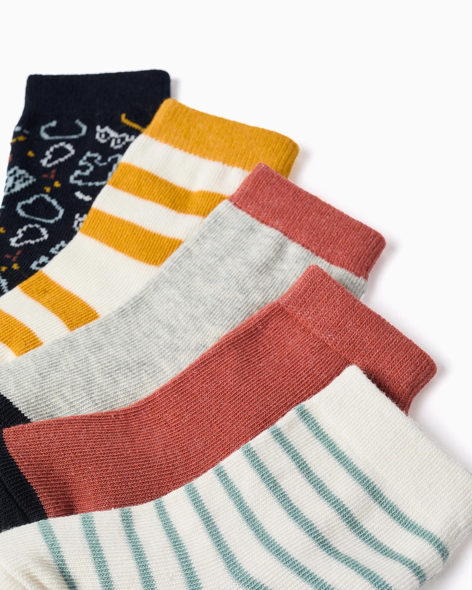 Imagen 2 de Pack de 5 calcetines de bebé niño con estampados y caña ondulada - Zippy - Multicolor Multicolor