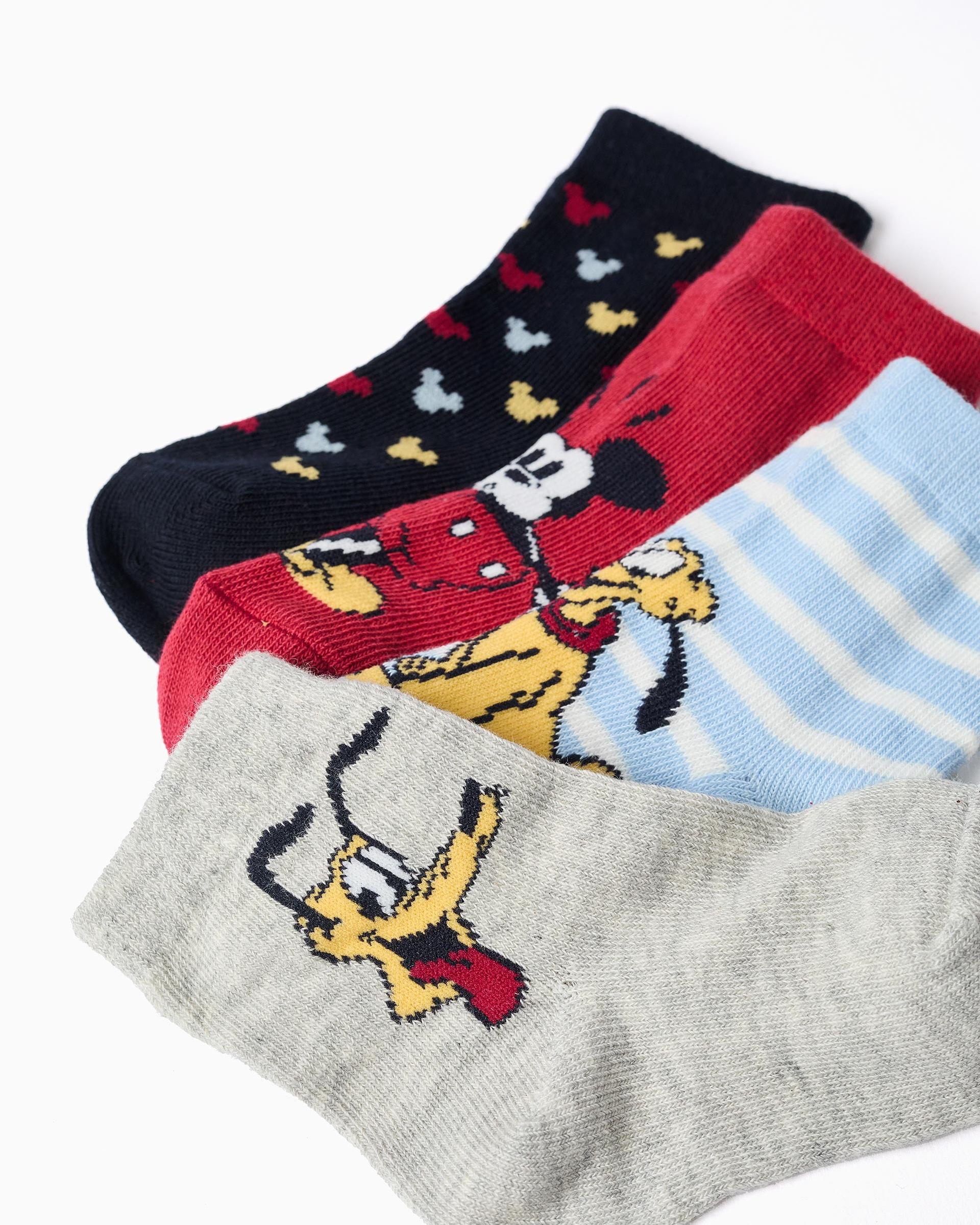 Imagen 2 de Pack de 4 calcetines de bebé niño con estampados mickey y caña ondulada - Zippy - Multicolor Multicolor