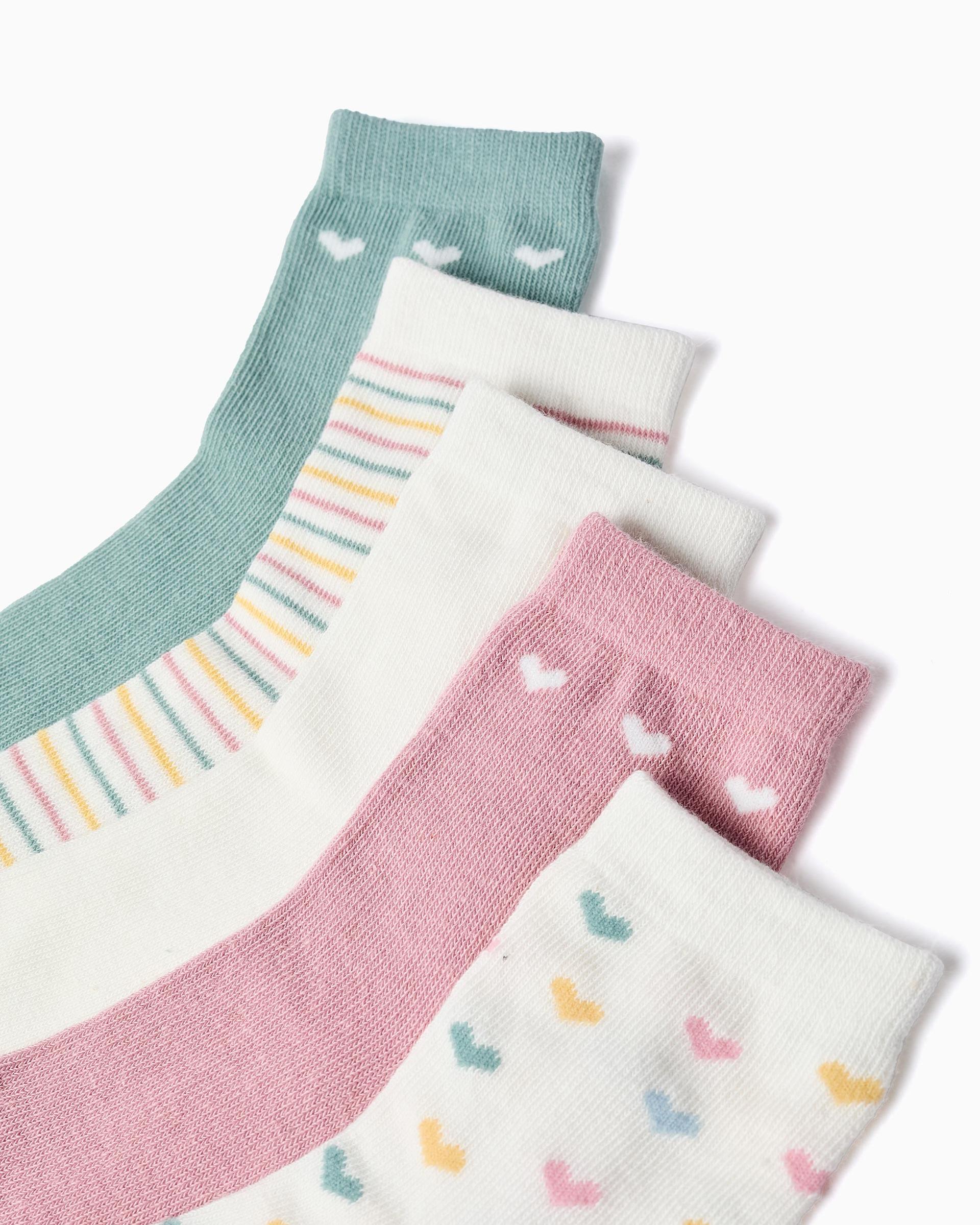 Pack de 5 calcetines de niña con estampados y caña ondulada - Zippy - Multicolor Multicolor-2