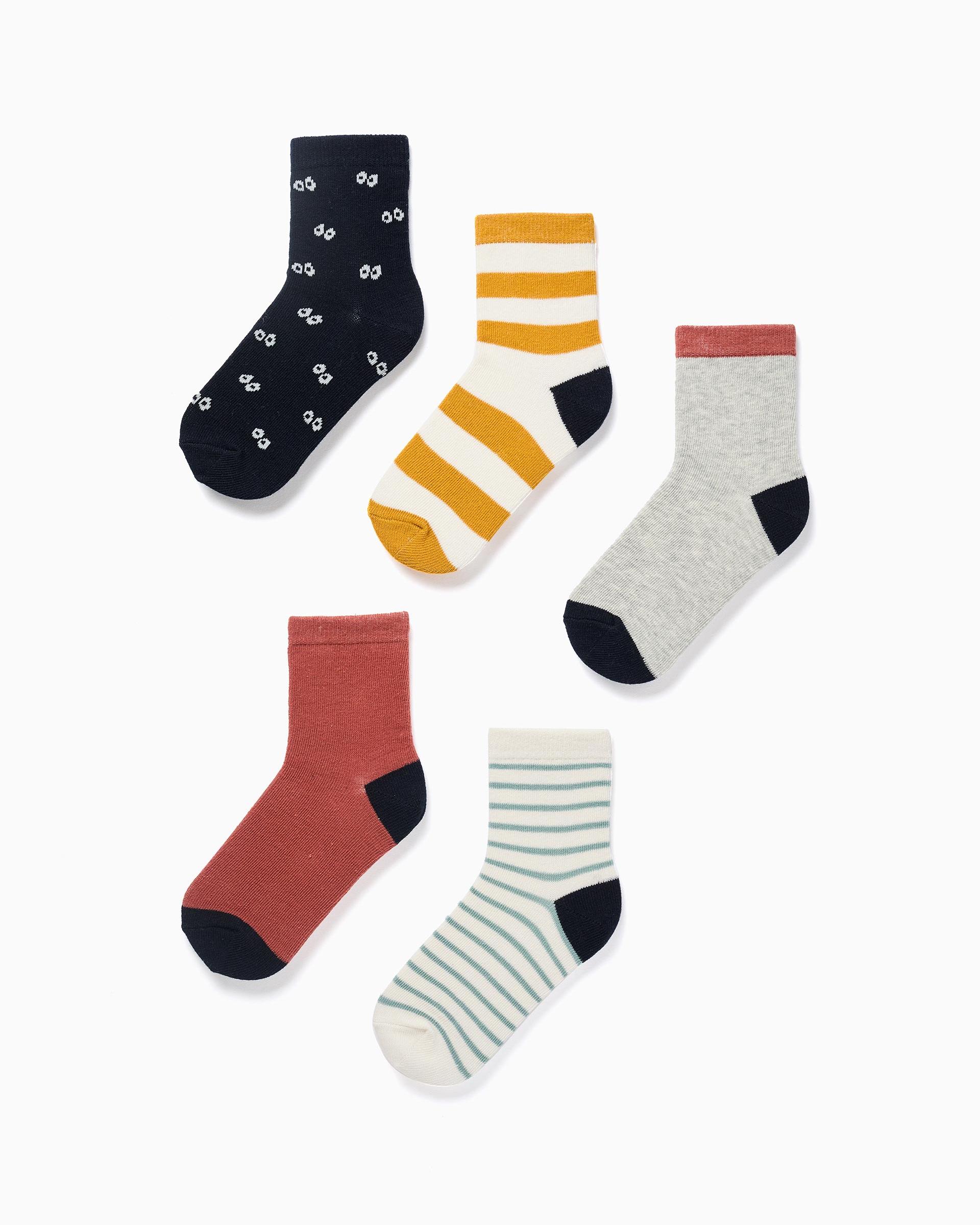 Pack de 5 calcetines de niño con estampados y caña ondulada - Zippy - Multicolor Multicolor-1