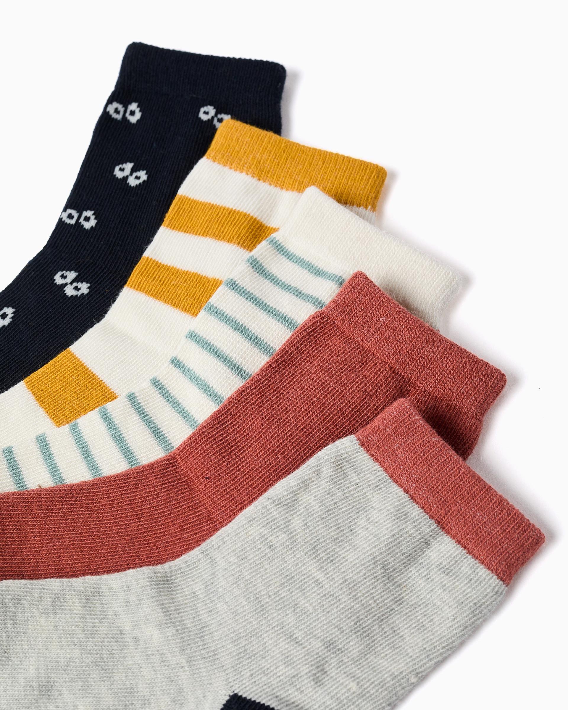Pack de 5 calcetines de niño con estampados y caña ondulada - Zippy - Multicolor Multicolor-2