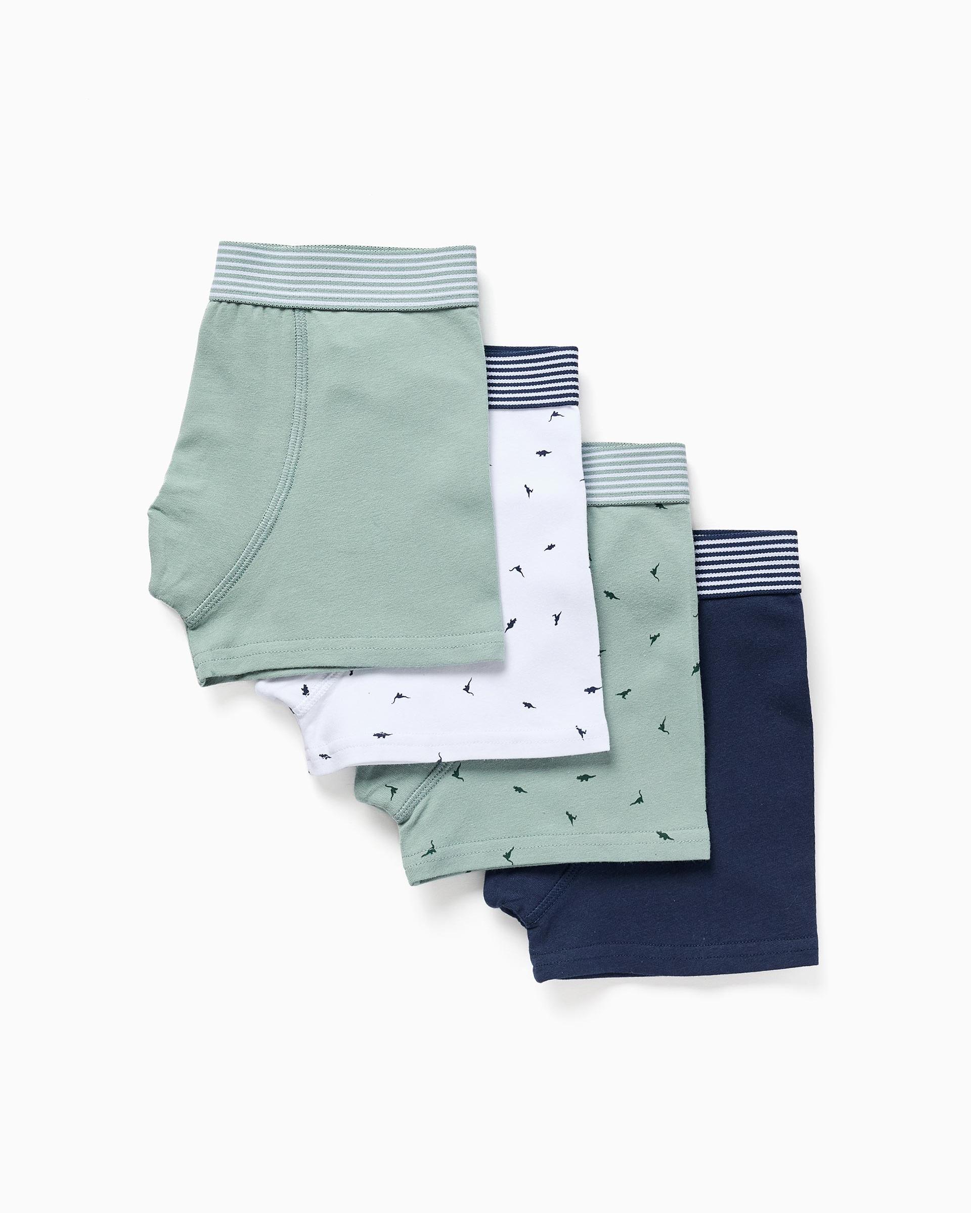 Imagen 1 de Pack de 4 calzoncillos bóxers de niño de algodón y com estampados de dinosaurios Multicolor