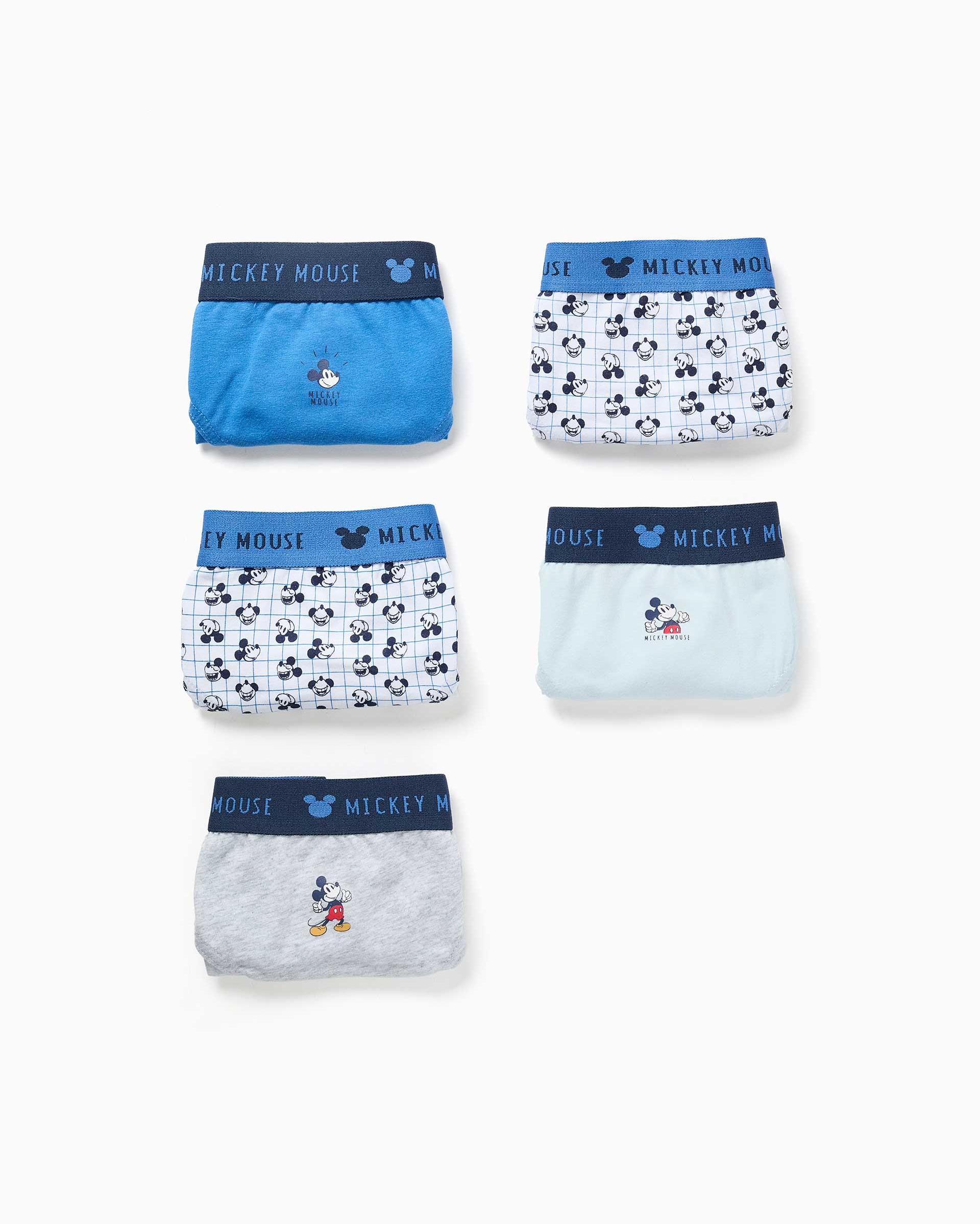 Imagen 0 de Pack de 5 calzoncillos slips de niño de algodón y con estampados Mickey Multicolor