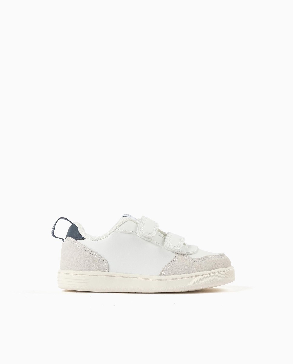 Zapatillas deportivas de bebé niño con tiras autoadherentes y suela antideslizante - Zippy - Blanco Blanco-1