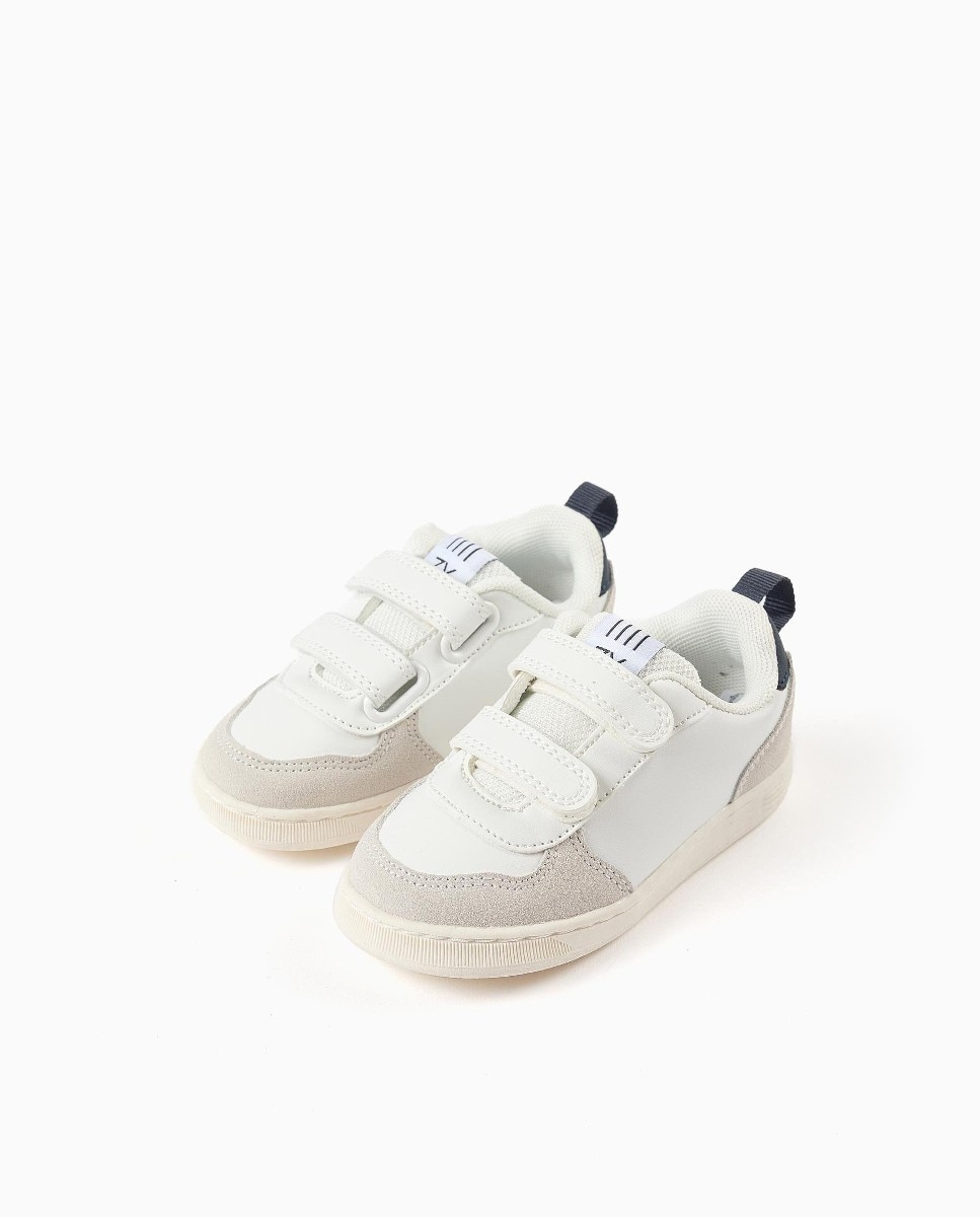 Zapatillas deportivas de bebé niño con tiras autoadherentes y suela antideslizante - Zippy - Blanco Blanco-2