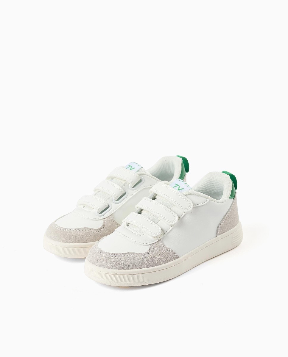 Imagen 2 de Zapatillas bajas de niño con tiras autoadherentes y suela antideslizante - Zippy - Blanco Blanco