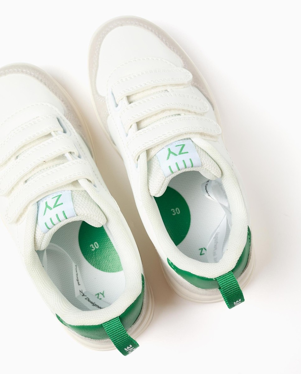 Imagen 3 de Zapatillas bajas de niño con tiras autoadherentes y suela antideslizante - Zippy - Blanco Blanco