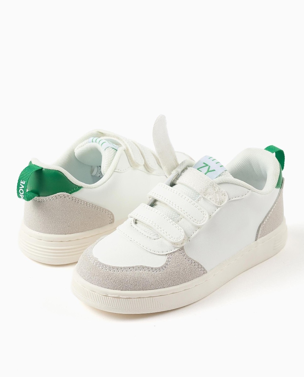Imagen 4 de Zapatillas bajas de niño con tiras autoadherentes y suela antideslizante - Zippy - Blanco Blanco