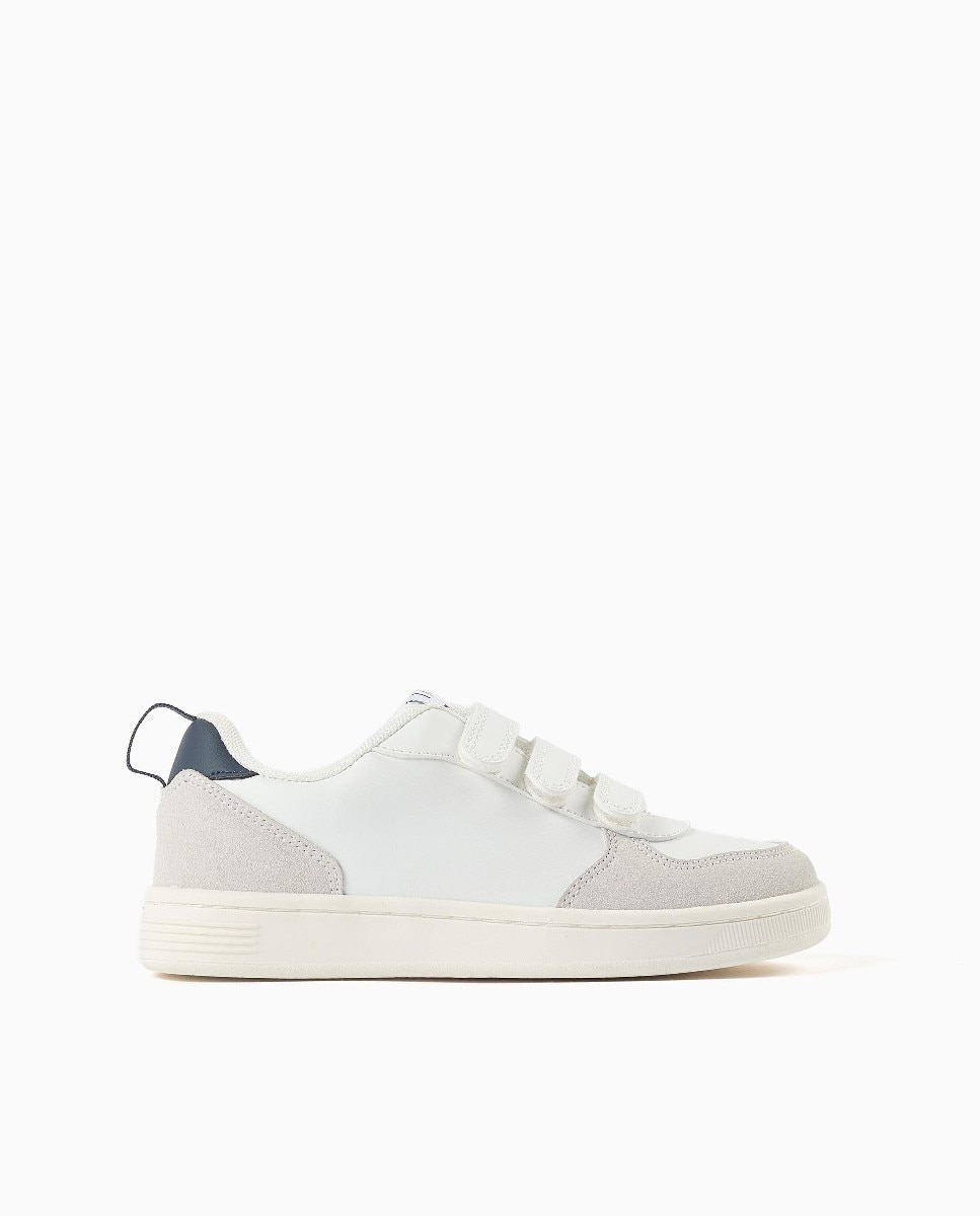 Imagen 0 de Zapatillas bajas de niño con tiras autoadherentes y suela antideslizante Blanco