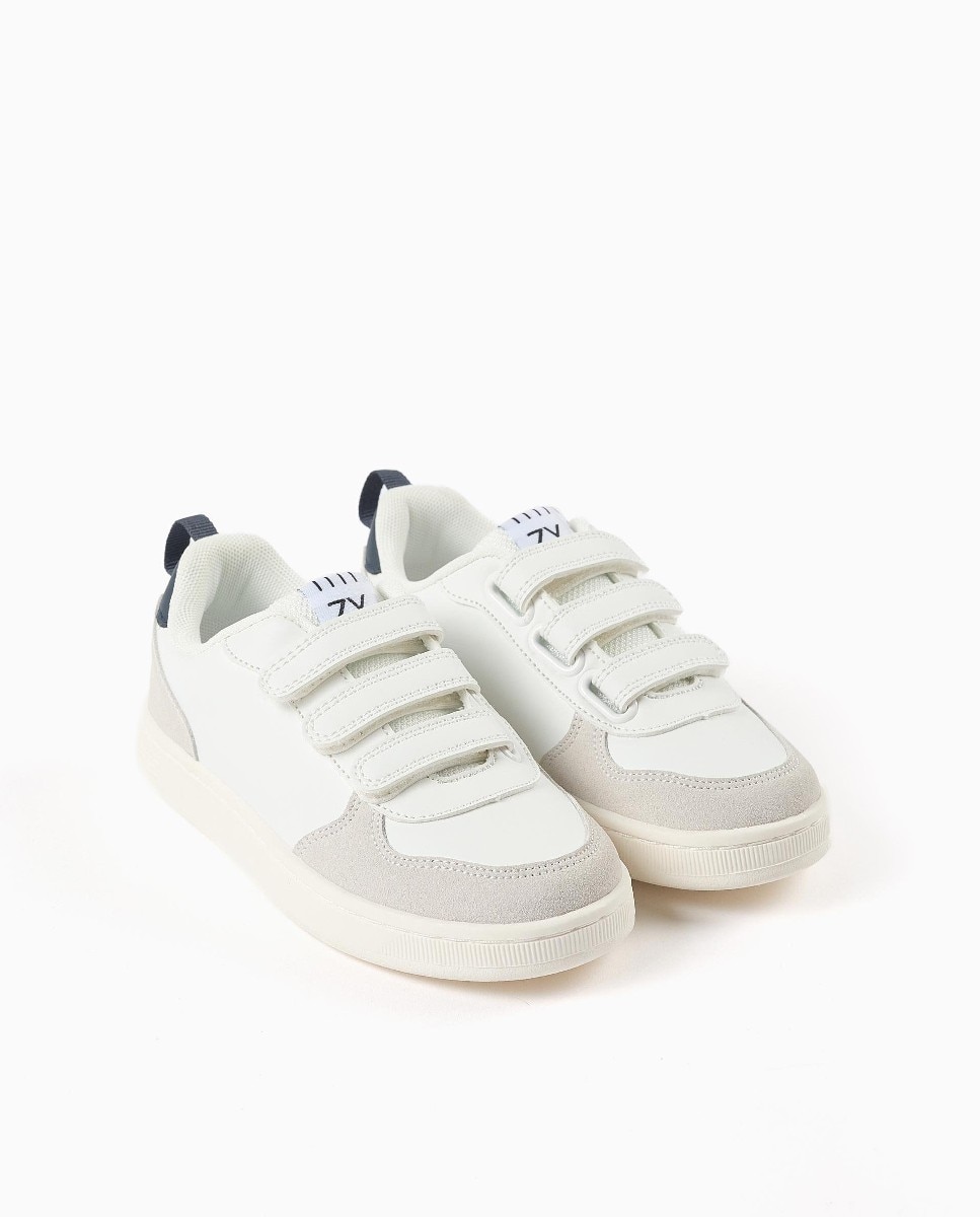 Zapatillas bajas de niño con tiras autoadherentes y suela antideslizante - Zippy - Blanco Blanco-2