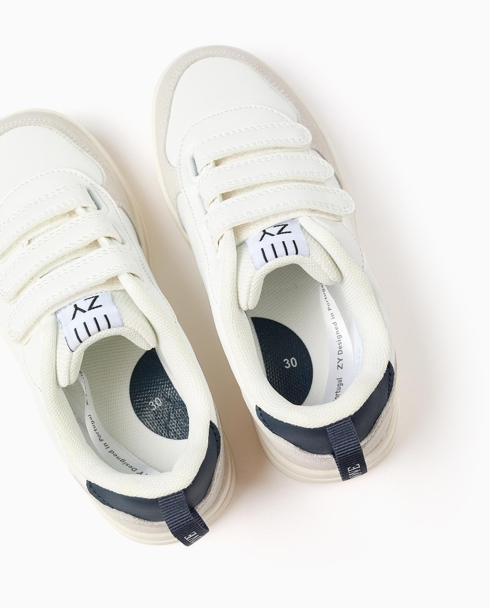 Zapatillas bajas de niño con tiras autoadherentes y suela antideslizante - Zippy - Blanco Blanco-3