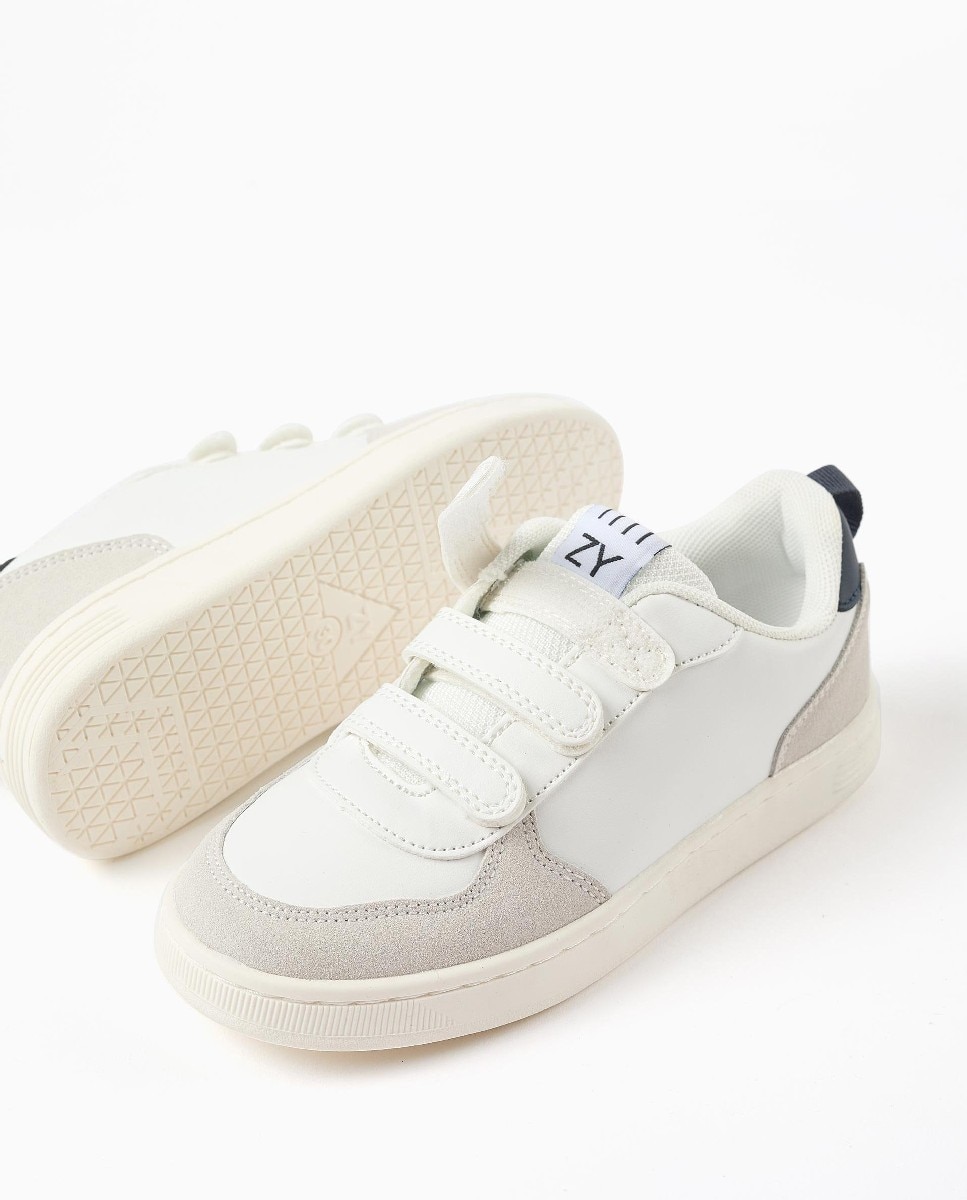 Zapatillas bajas de niño con tiras autoadherentes y suela antideslizante - Zippy - Blanco Blanco-4