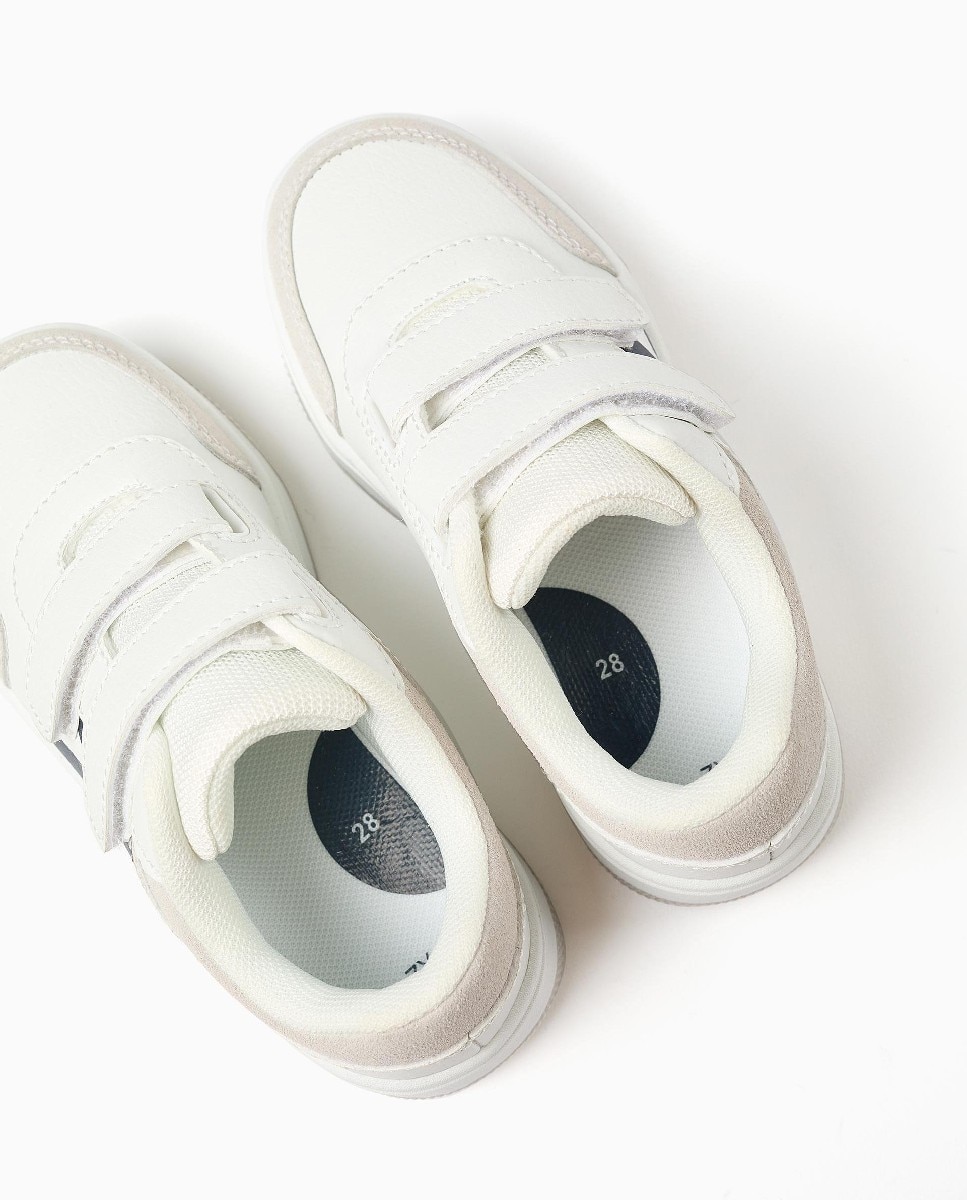 Zapatillas bajas de niño con tiras autoadherentes y suela antideslizante - Zippy - Blanco Blanco-3