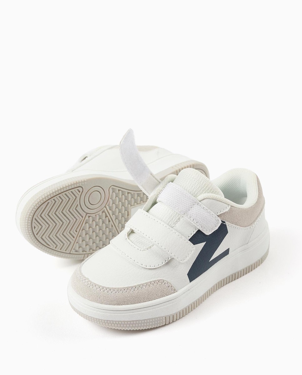 Zapatillas bajas de niño con tiras autoadherentes y suela antideslizante - Zippy - Blanco Blanco-4