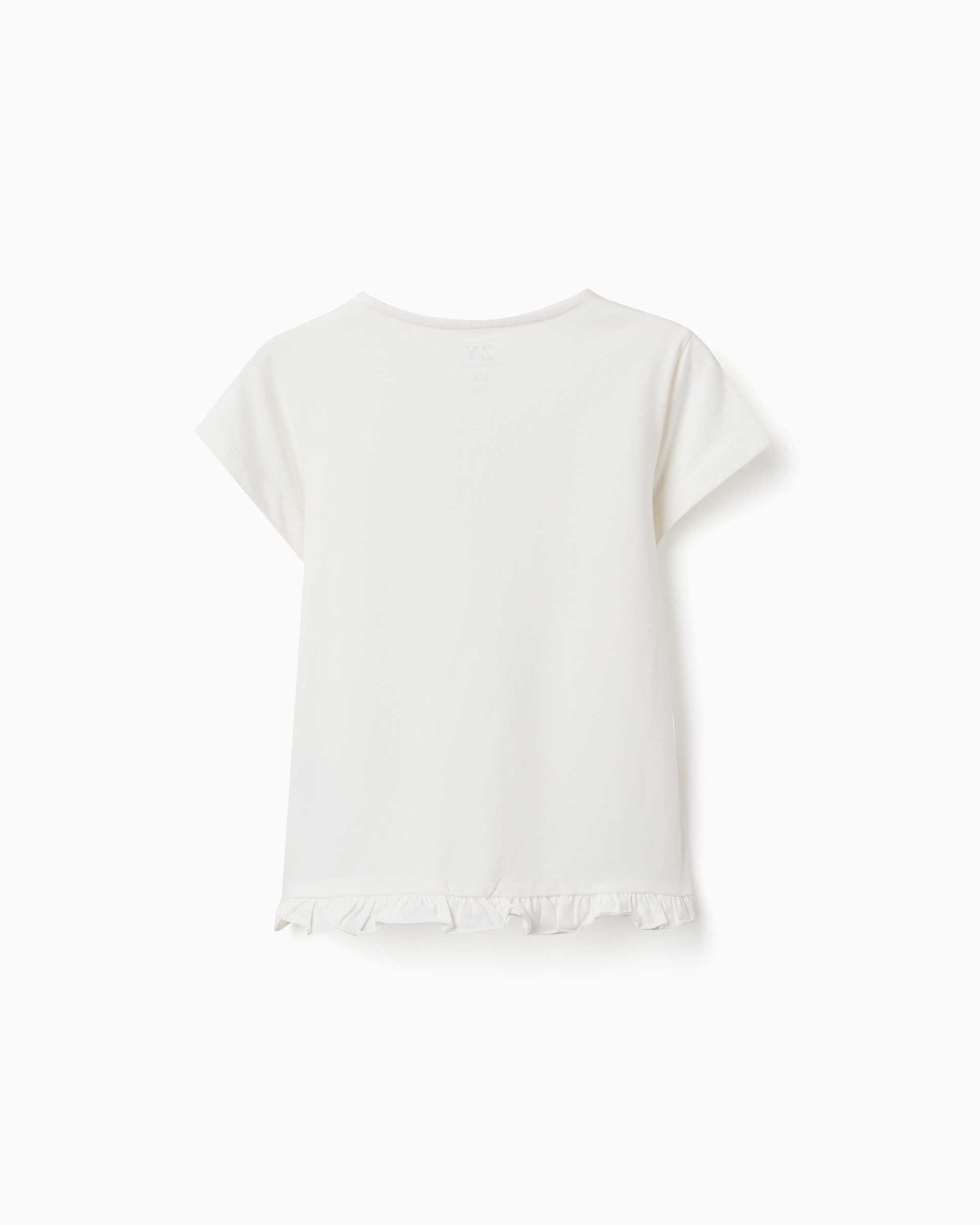 Camiseta de niña de algodón y con volantes - Zippy - Blanco Blanco-3