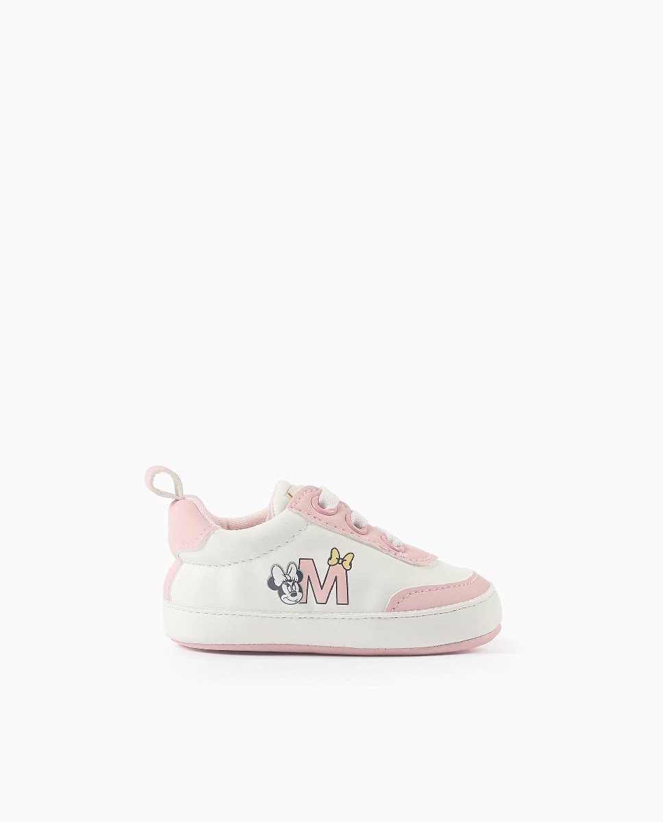 Imagen 0 de Pepitos de bebé niña con suela blanda y estampado minnie Rosa
