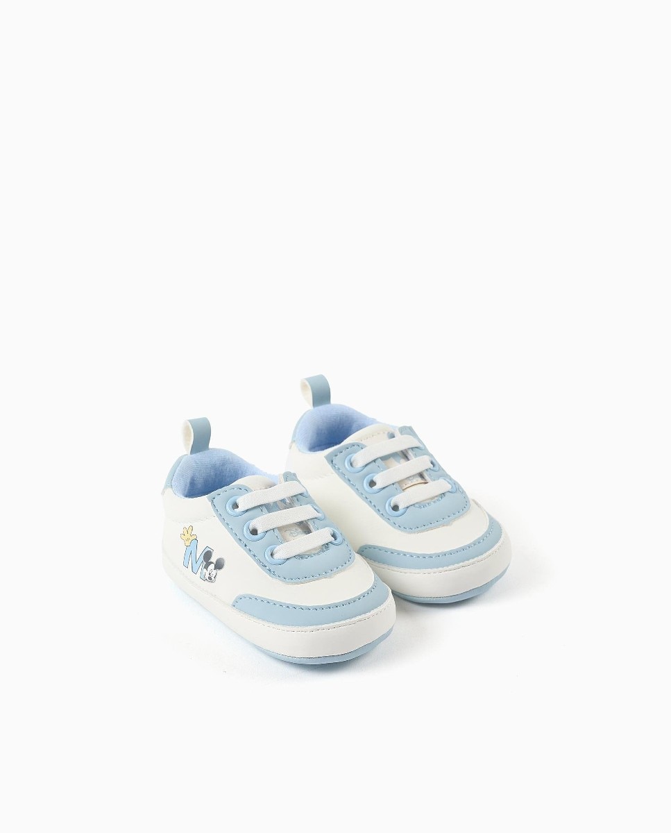 Pepitos de bebé niño con suela blanda y estampado mickey - Zippy - Azul claro Azul claro-2