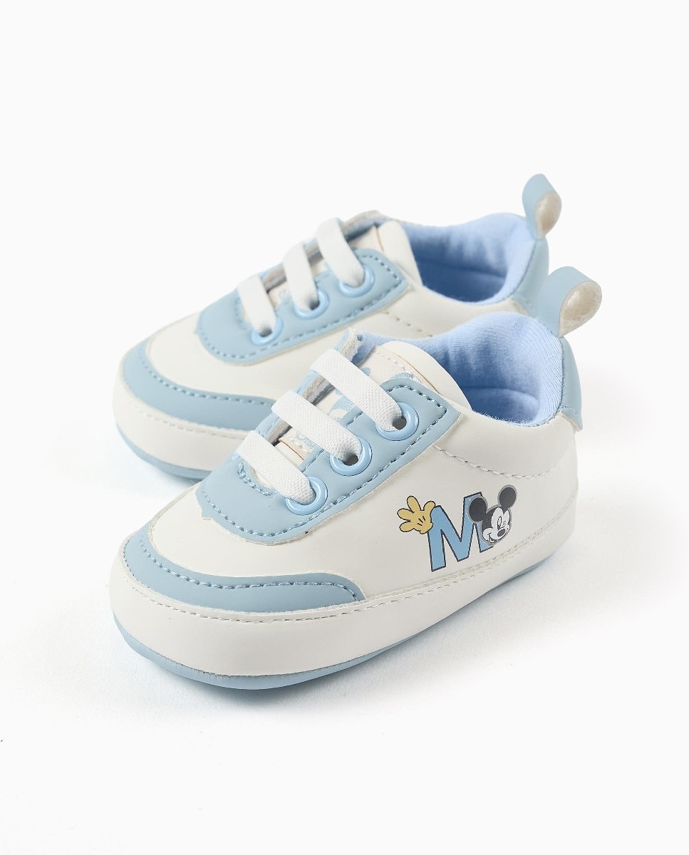 Pepitos de bebé niño con suela blanda y estampado mickey - Zippy - Azul claro Azul claro-3