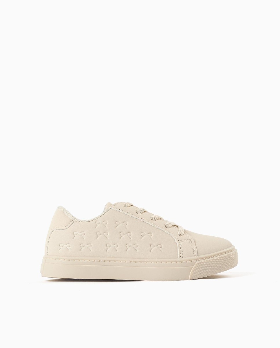 Zapatillas bajas de niña con cordones elásticos y suela antideslizante - Zippy - Beige Beige-1