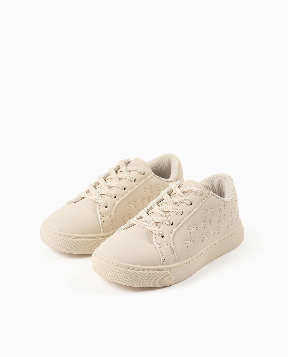 Zapatillas bajas de niña con cordones elásticos y suela antideslizante - Zippy - Beige Beige-2
