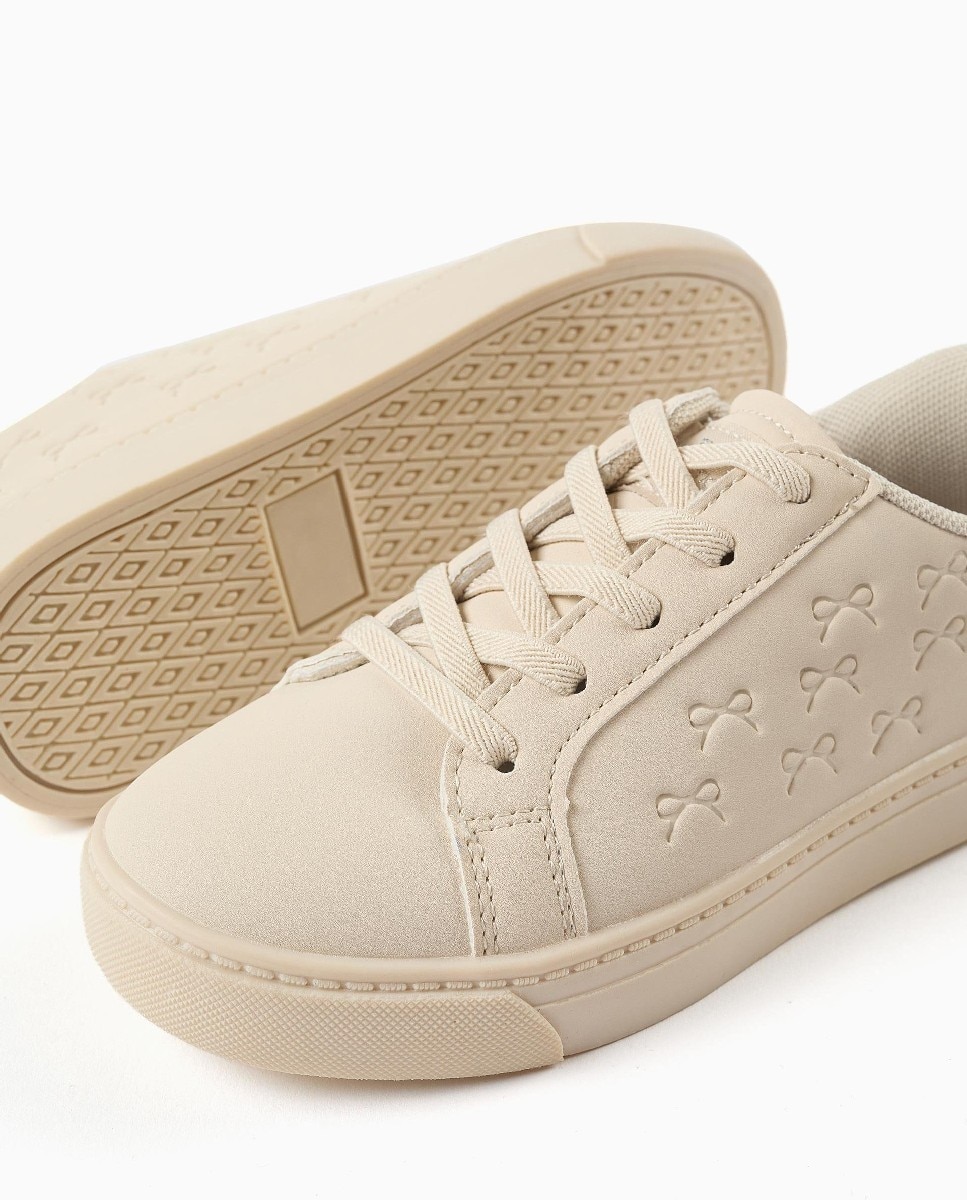 Zapatillas bajas de niña con cordones elásticos y suela antideslizante - Zippy - Beige Beige-4
