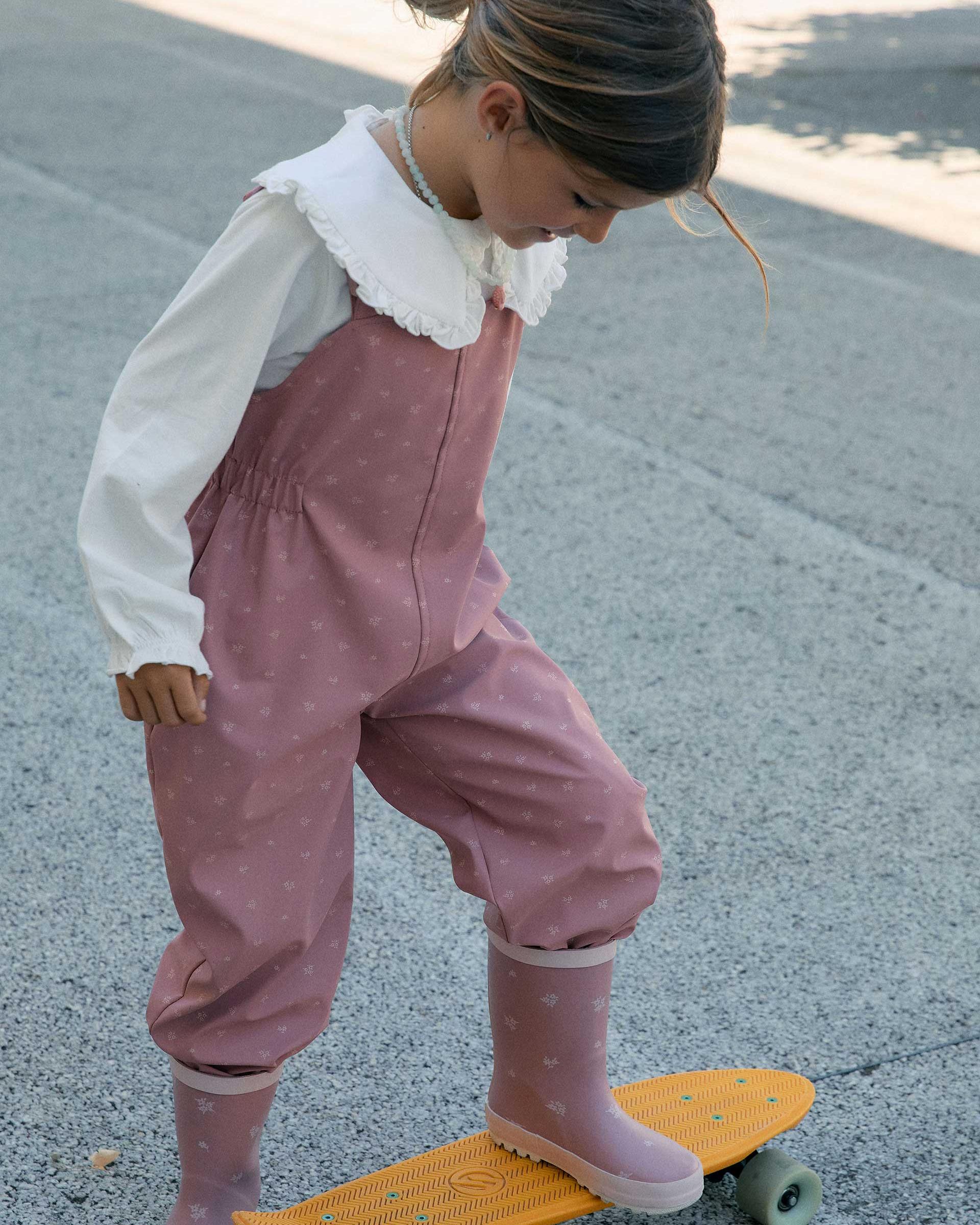 Mono de niña engomado y con estampado floral - Zippy - Rosa Rosa-1