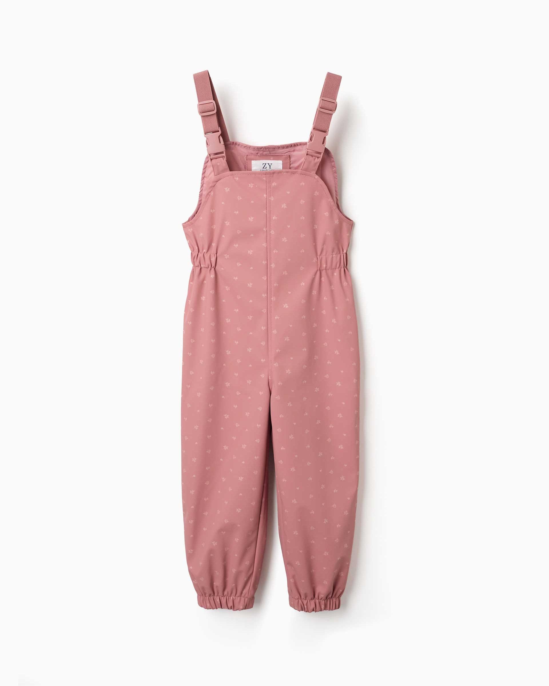 Mono de niña engomado y con estampado floral - Zippy - Rosa Rosa-3